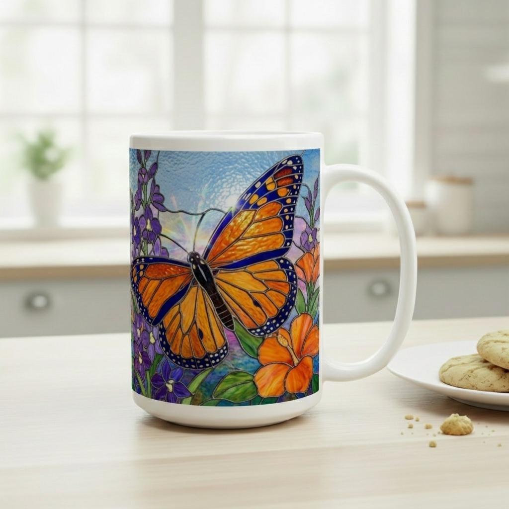 Butterfly Cups, Large and Small Mug Set