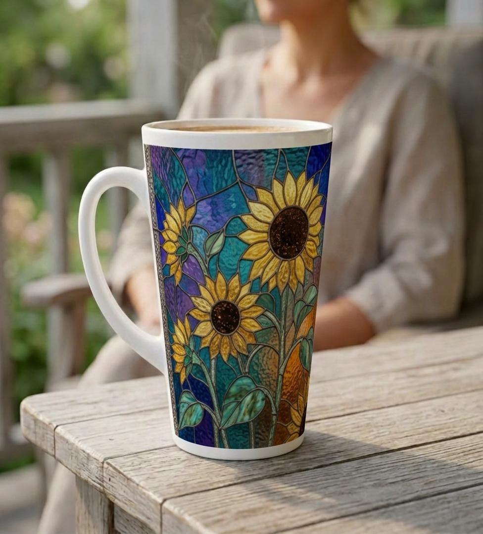 Latte 17oz Ceramic Mug - Coffee or Tea Cup, Extra Tall