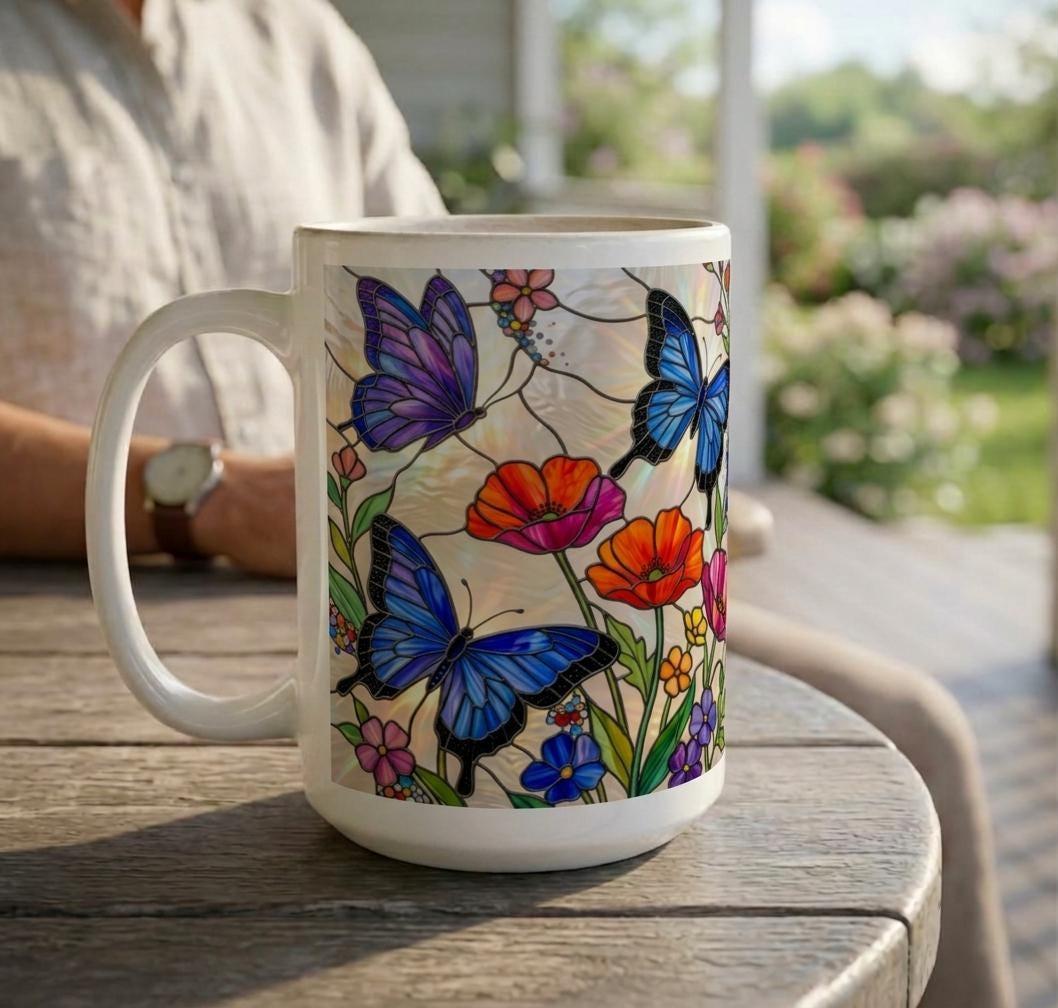 Butterfly Cups, Large and Small Mug Set