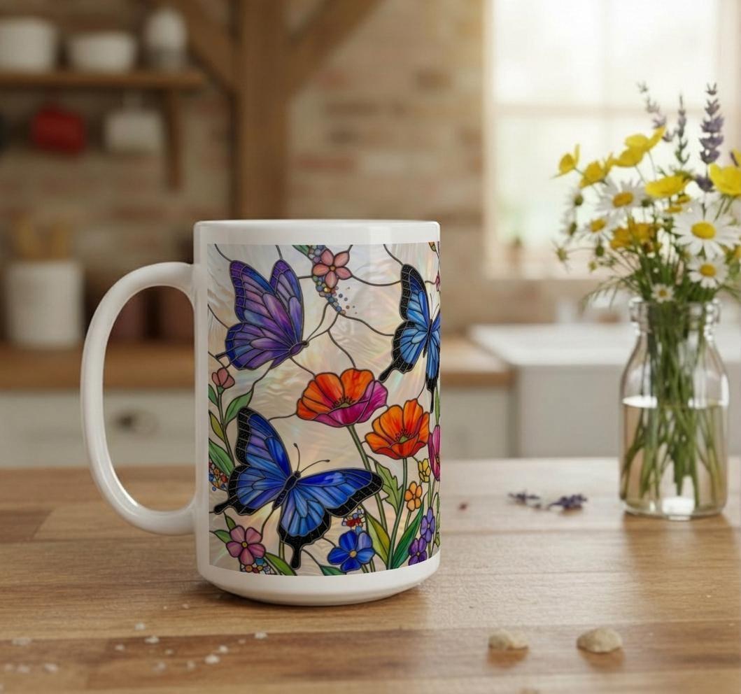 Butterfly Cups, Large and Small Mug Set