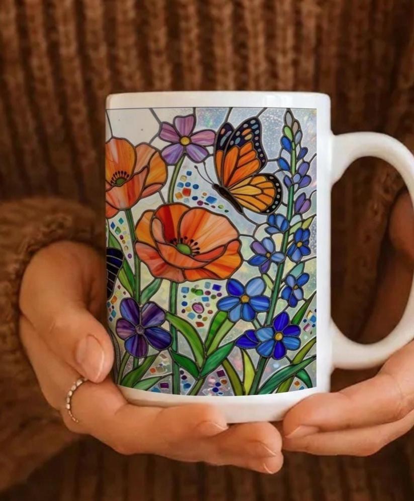 Butterfly Cups, Large and Small Mug Set
