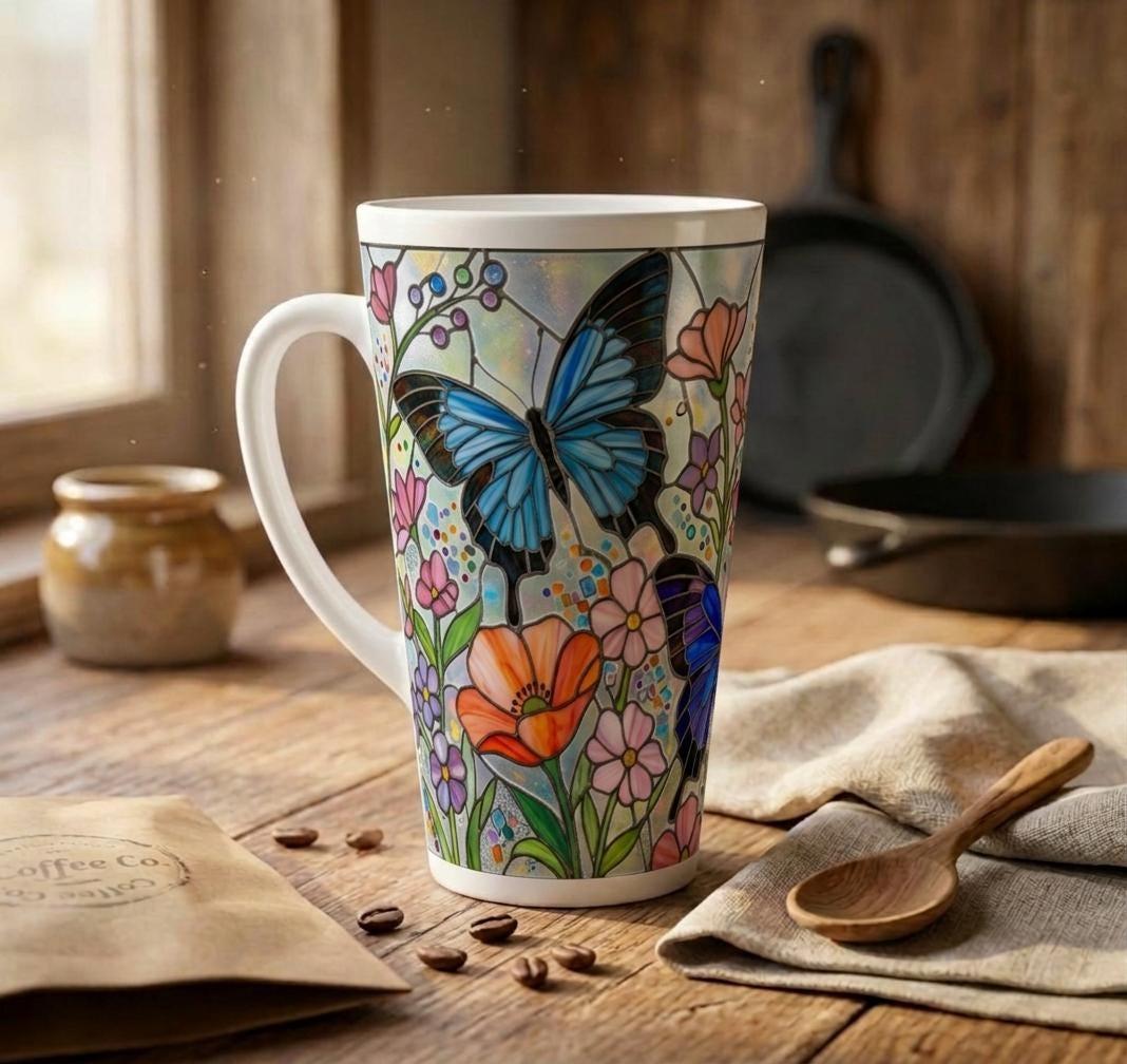 Latte 17oz Ceramic Mug - Coffee or Tea Cup, Extra Tall
