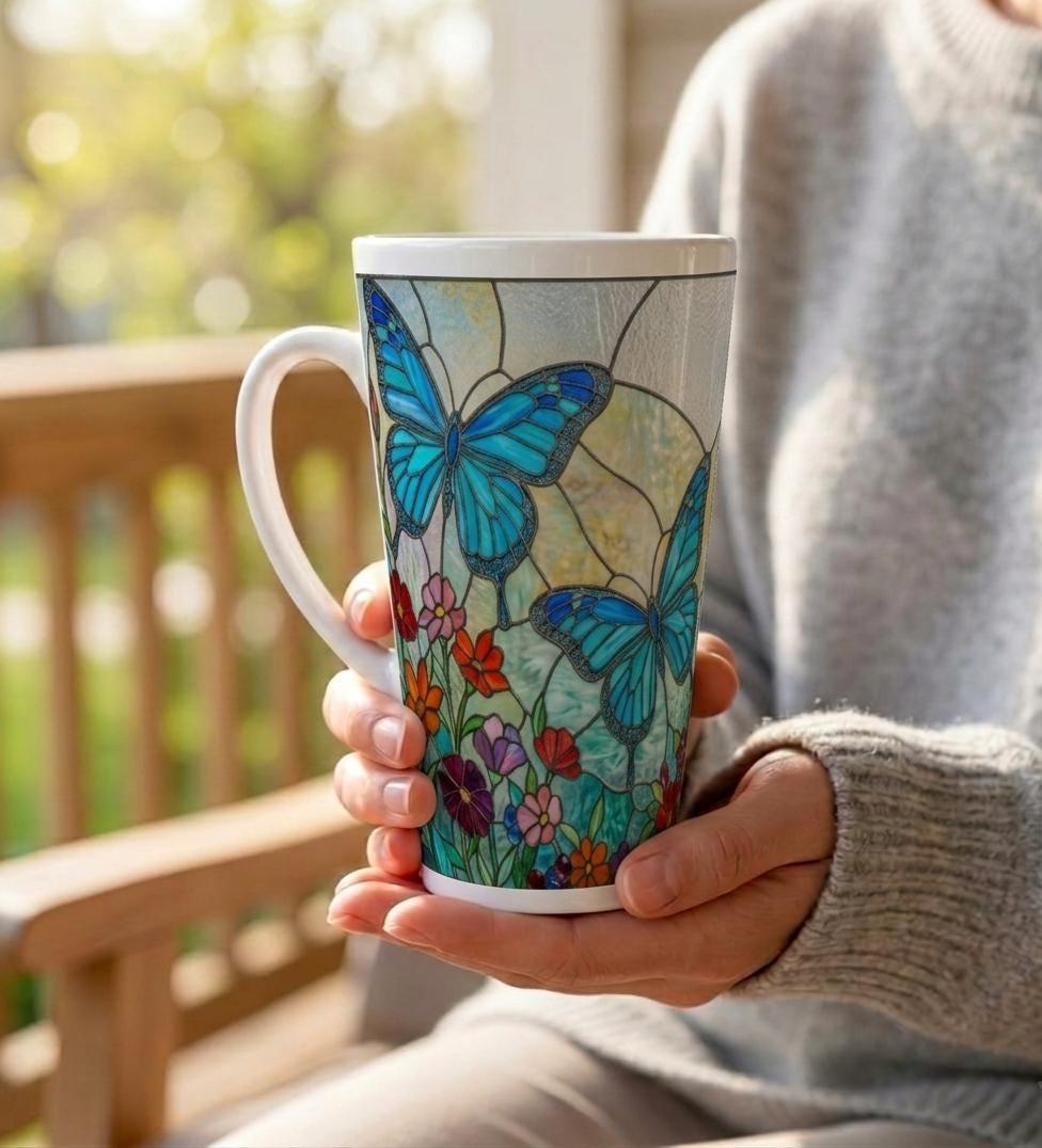 Latte 17oz Ceramic Mug - Coffee or Tea Cup, Extra Tall
