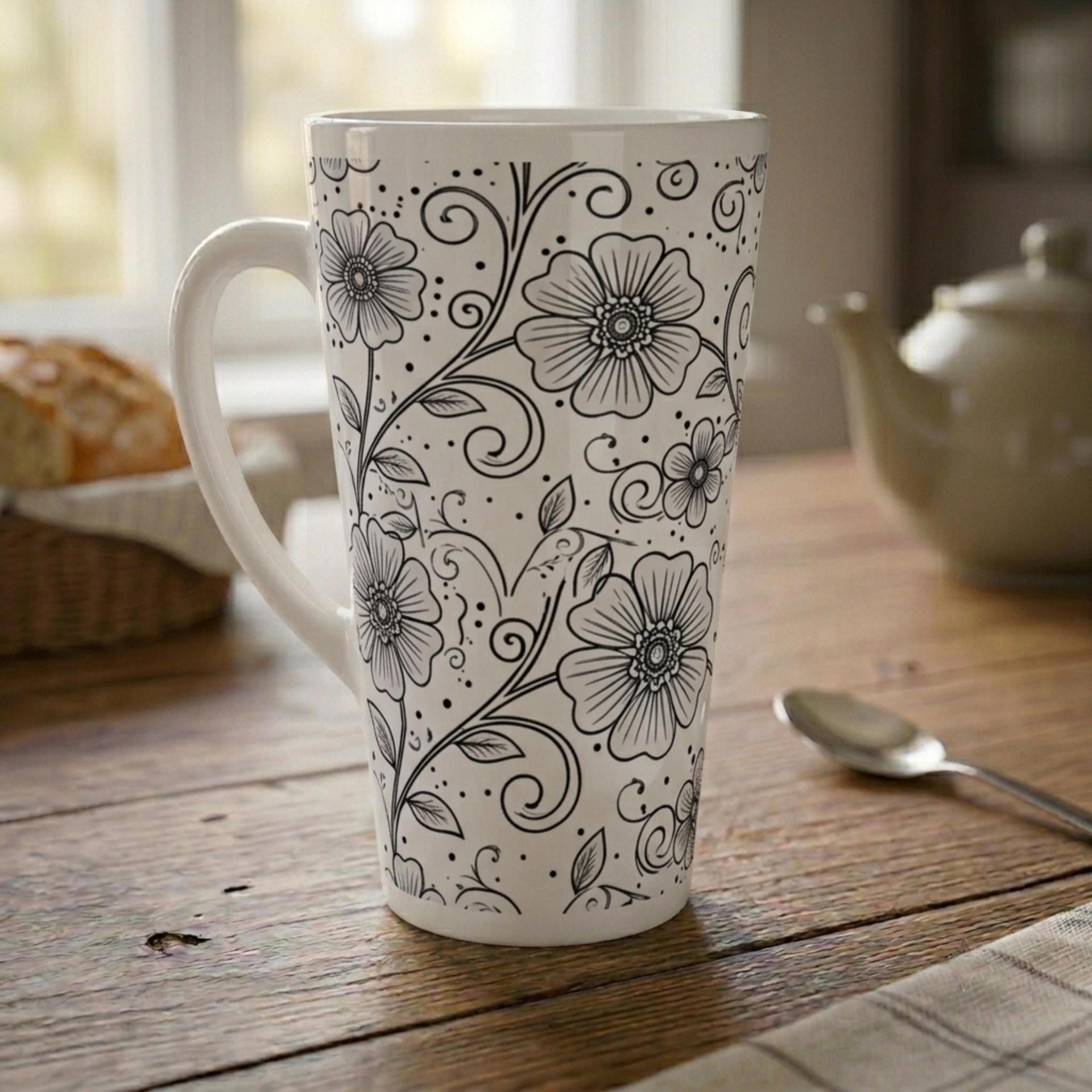 Latte 17oz Ceramic Mug - Coffee or Tea Cup, Extra Tall