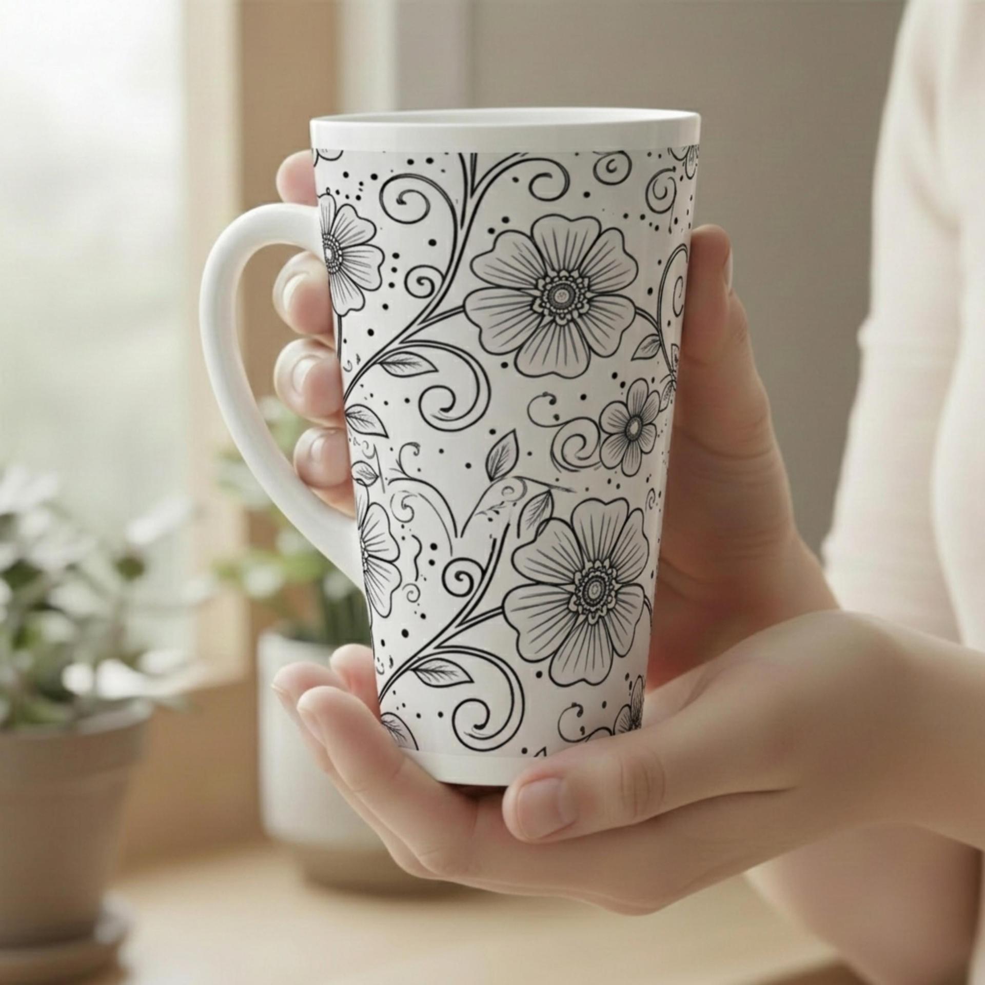 Latte 17oz Ceramic Mug - Coffee or Tea Cup, Extra Tall