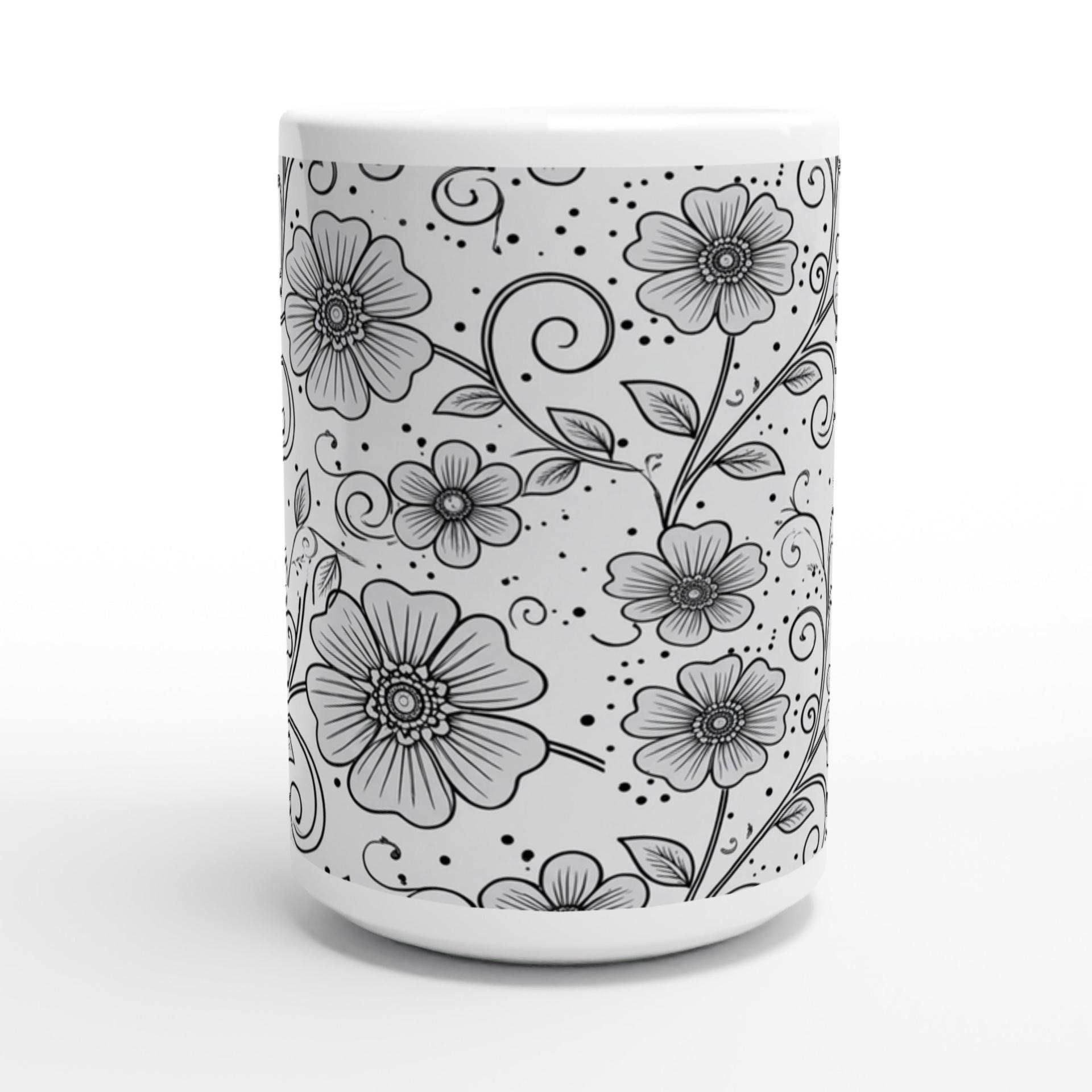 Floral Cups -  Large and Small Ceramic Mugs