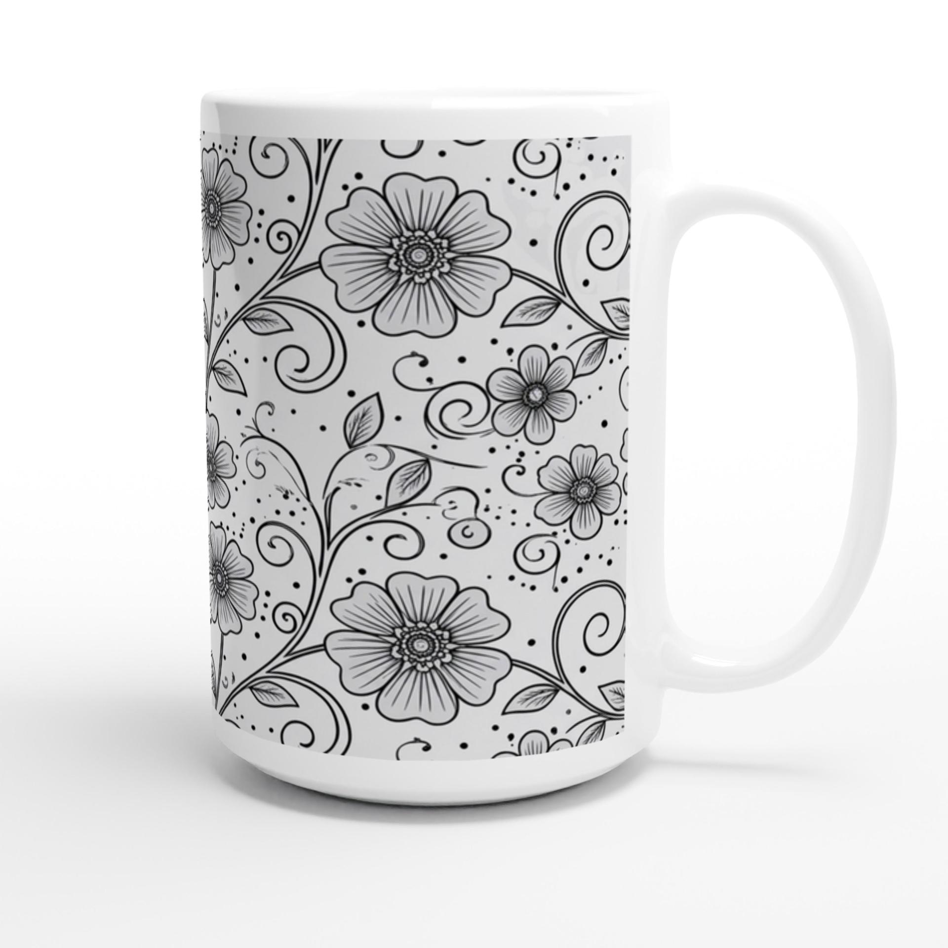 Floral Cups -  Large and Small Ceramic Mugs