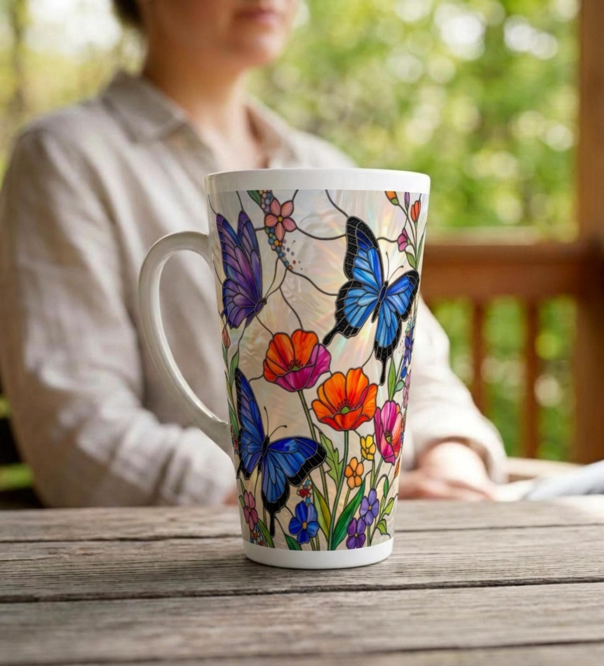 Latte 17oz Ceramic Mug - Coffee or Tea Cup, Extra Tall