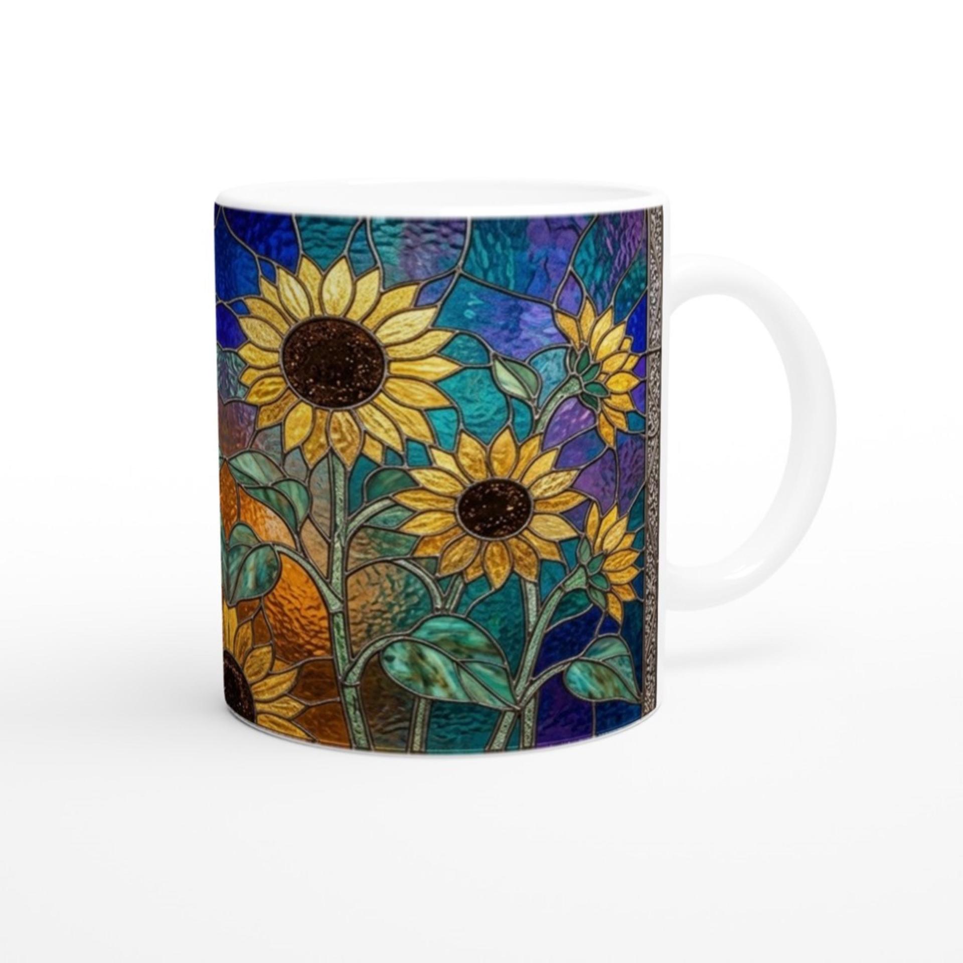 Sunflowers, Large and Small Cups, Floral Mug Set
