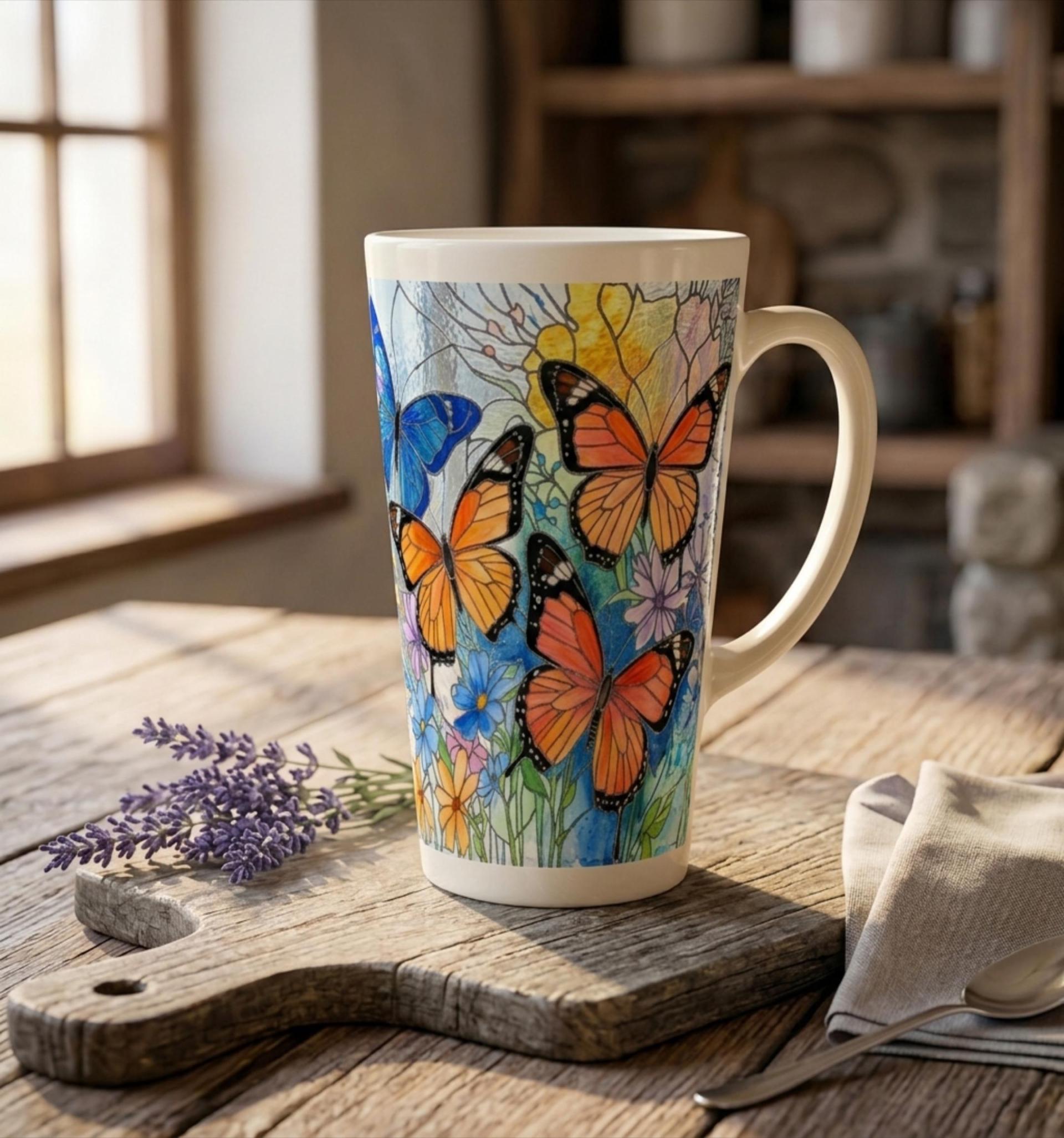 Latte 17oz Ceramic Mug - Coffee or Tea Cup, Extra Tall