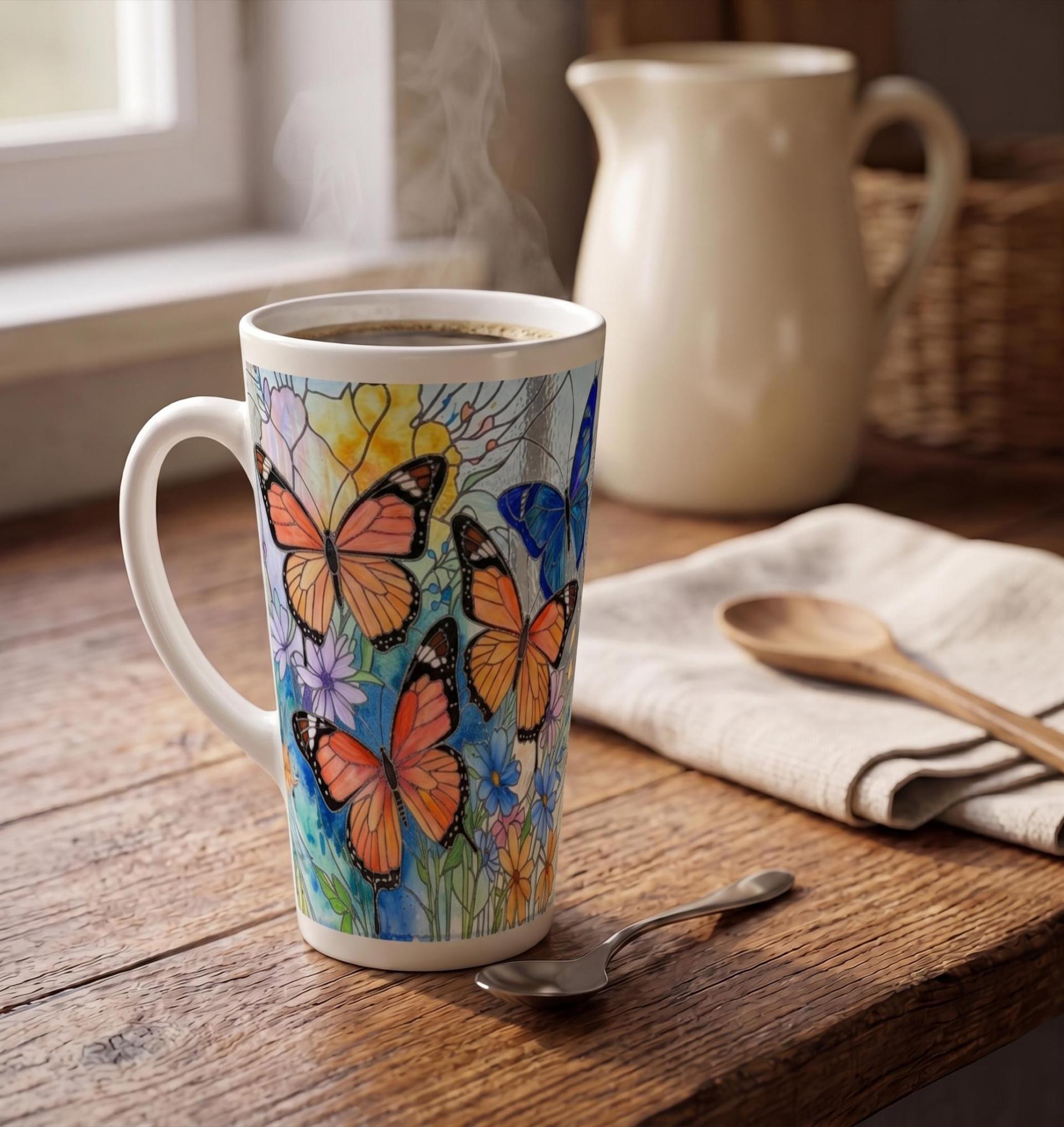 Latte 17oz Ceramic Mug - Coffee or Tea Cup, Extra Tall