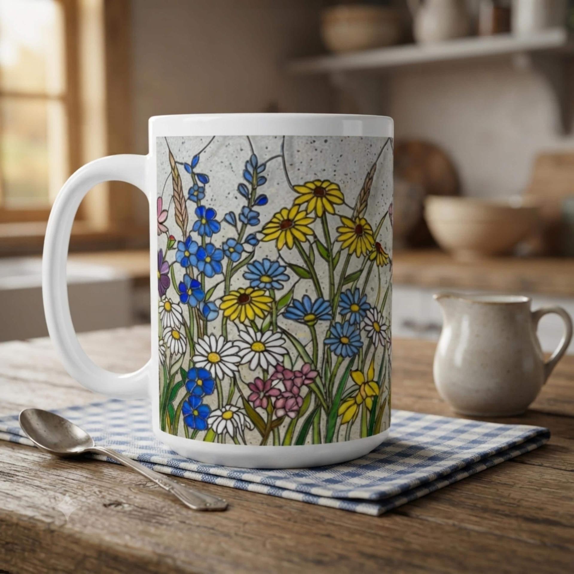 Floral Cups -  Large and Small Ceramic Mugs