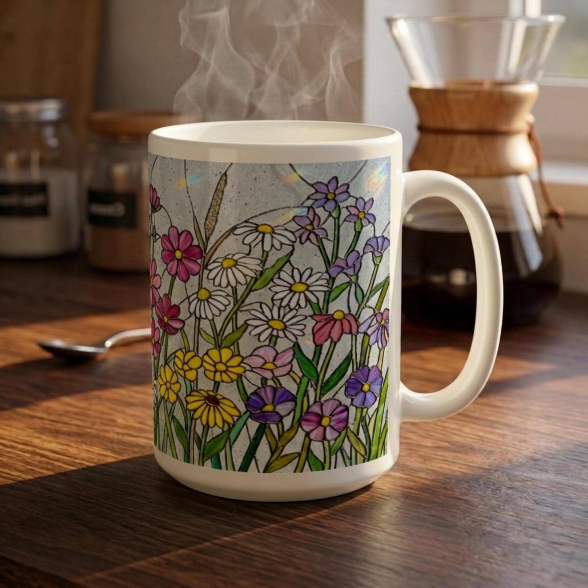 Floral Cups -  Large and Small Ceramic Mugs
