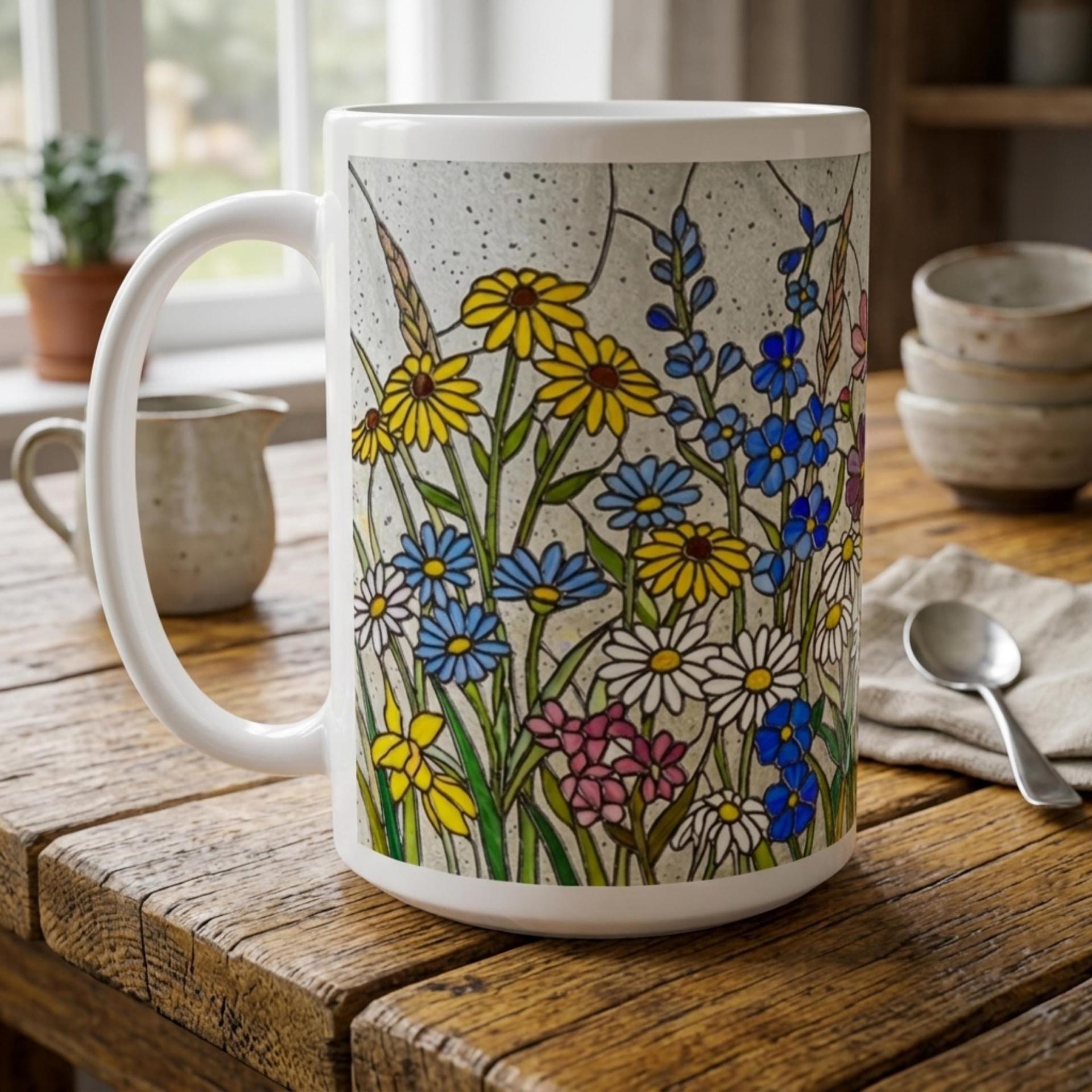 Floral Cups -  Large and Small Ceramic Mugs