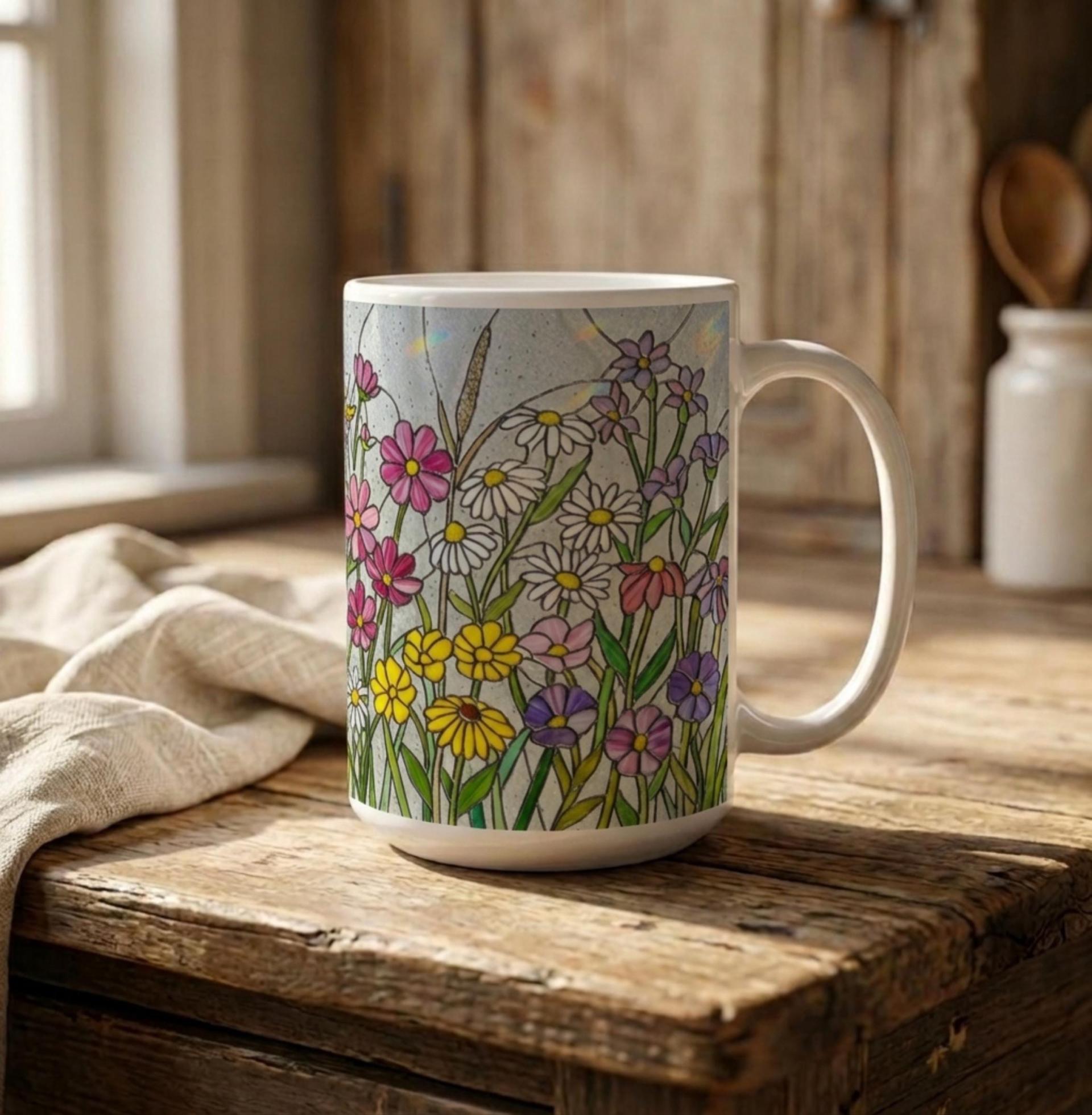 Floral Cups -  Large and Small Ceramic Mugs