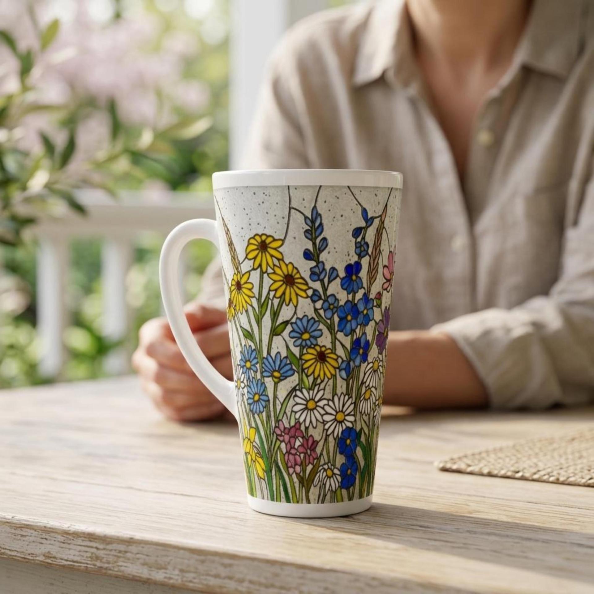 Latte 17oz Ceramic Mug - Coffee or Tea Cup, Extra Tall