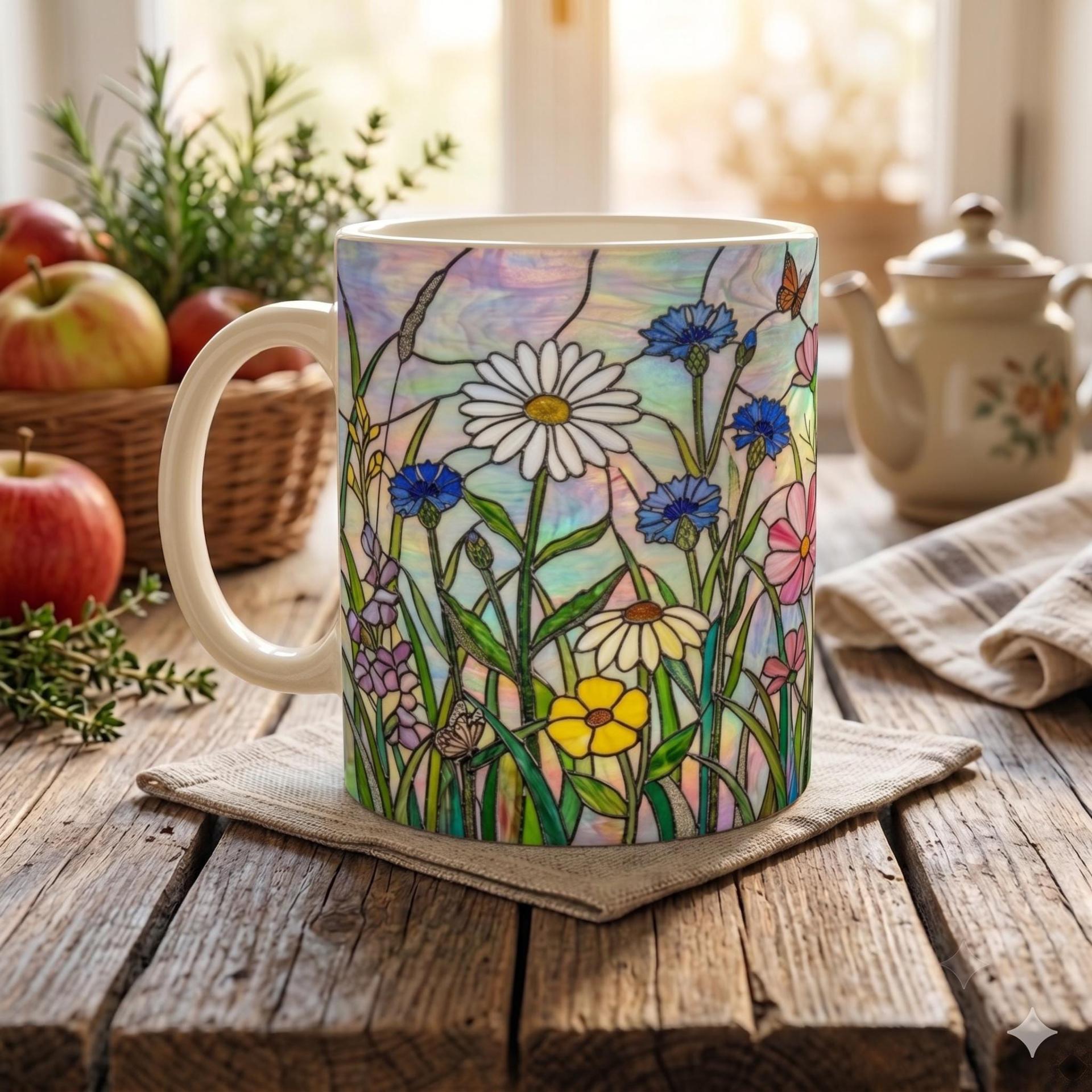 Floral Cups -  Large and Small Ceramic Mugs