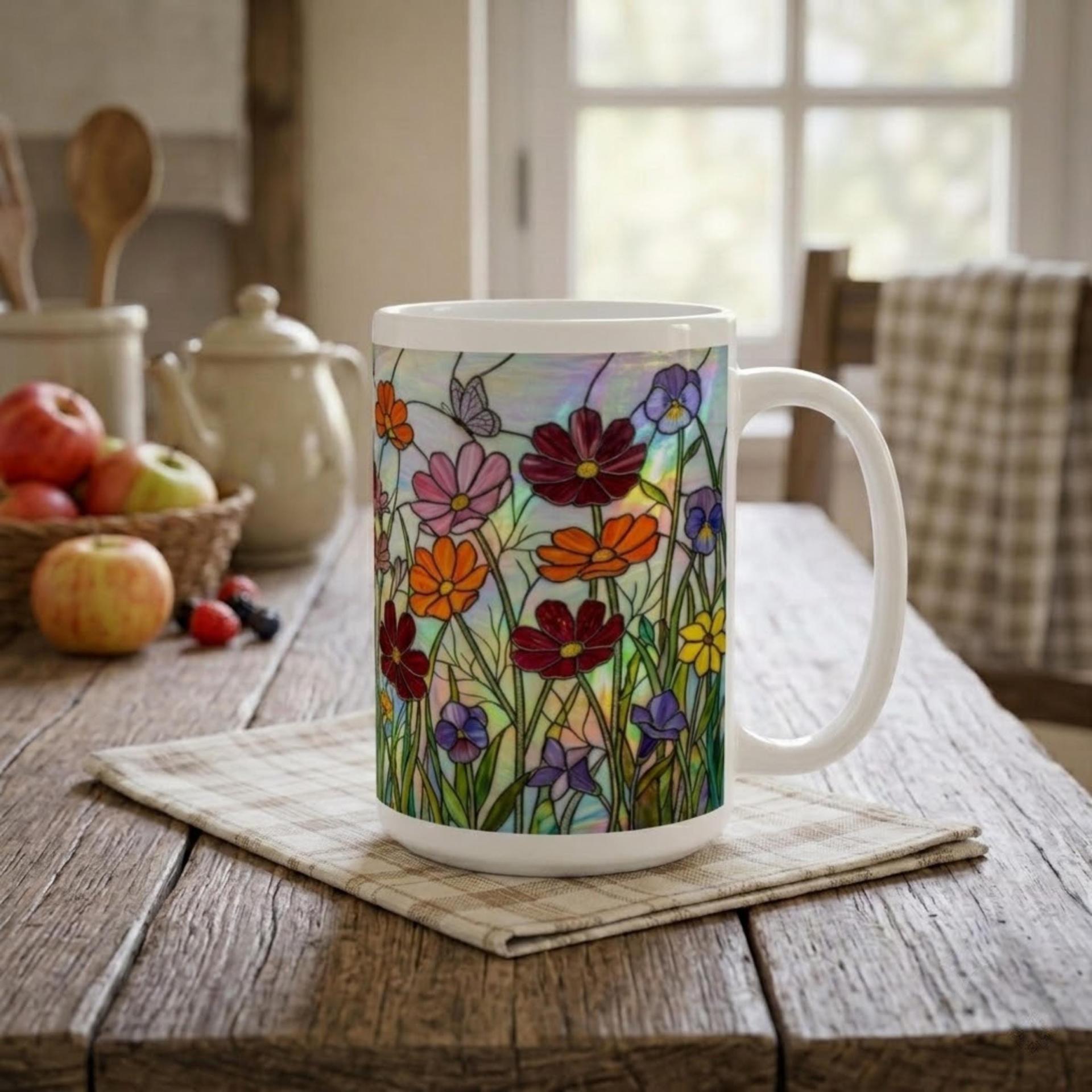 Floral Cups -  Large and Small Ceramic Mugs