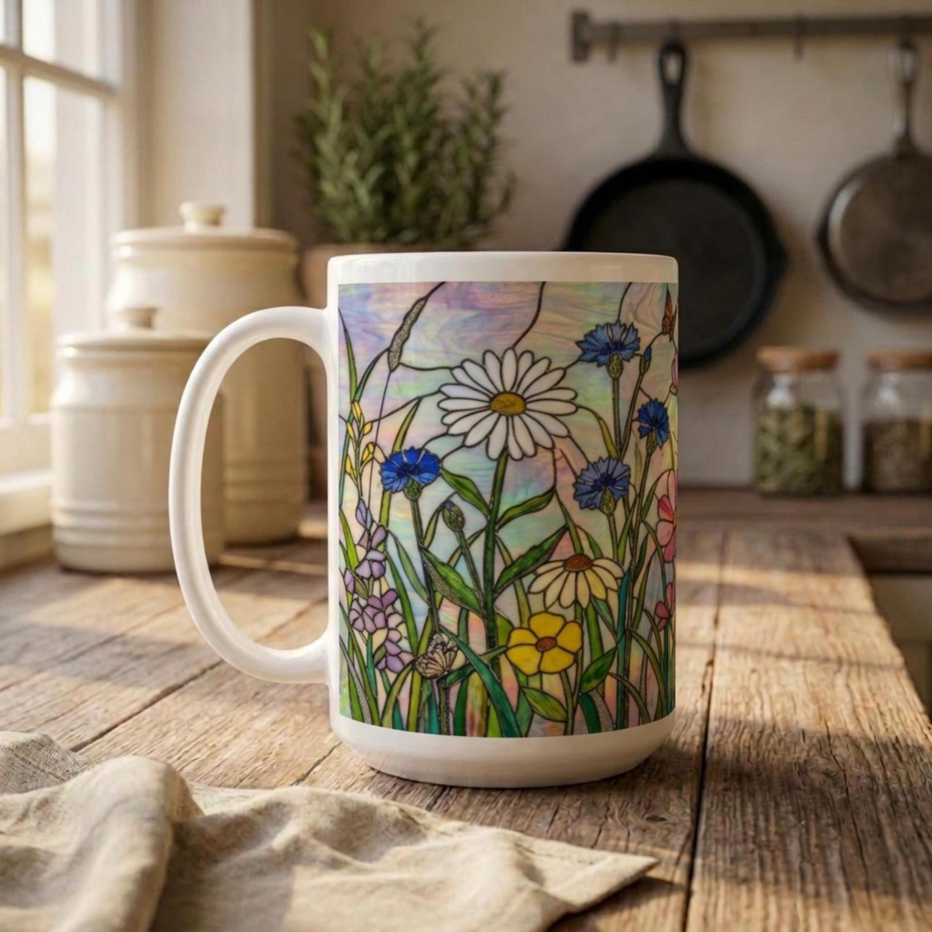 Floral Cups -  Large and Small Ceramic Mugs