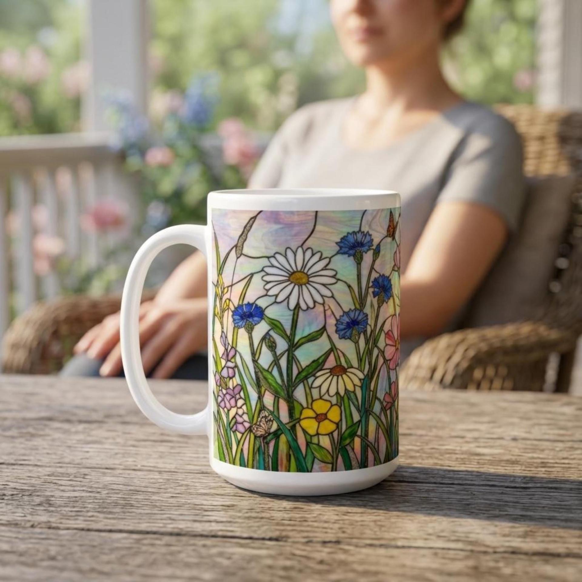 Floral Cups -  Large and Small Ceramic Mugs