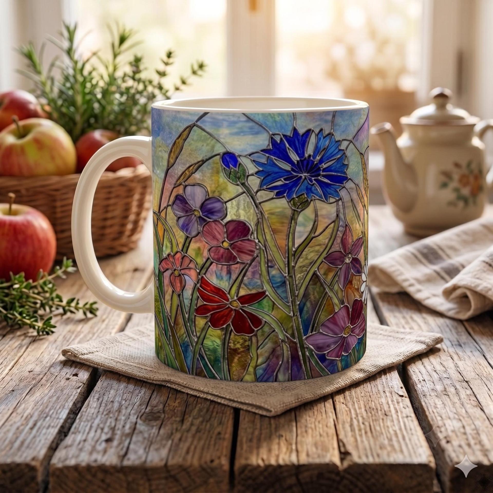 Floral Cups -  Large and Small Ceramic Mugs