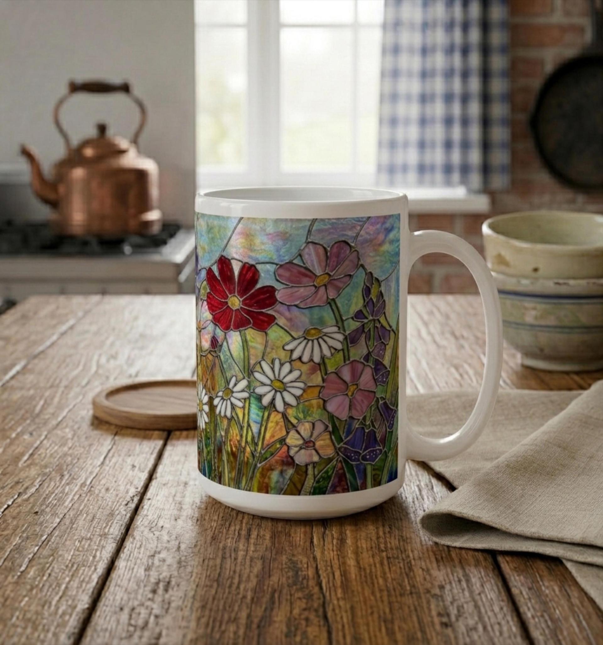 Floral Cups -  Large and Small Ceramic Mugs