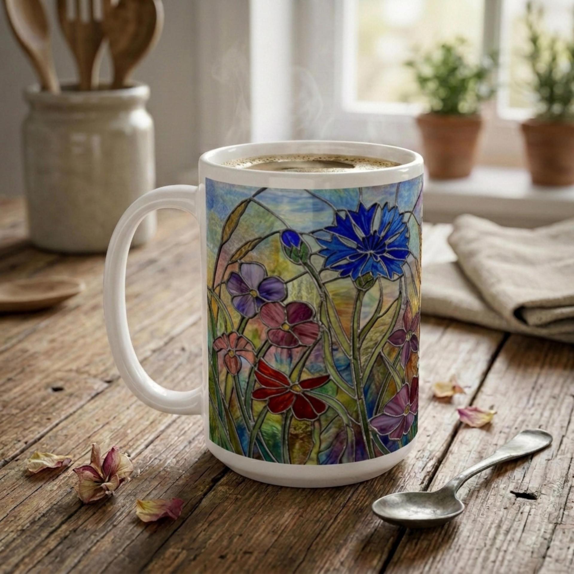 Floral Cups -  Large and Small Ceramic Mugs