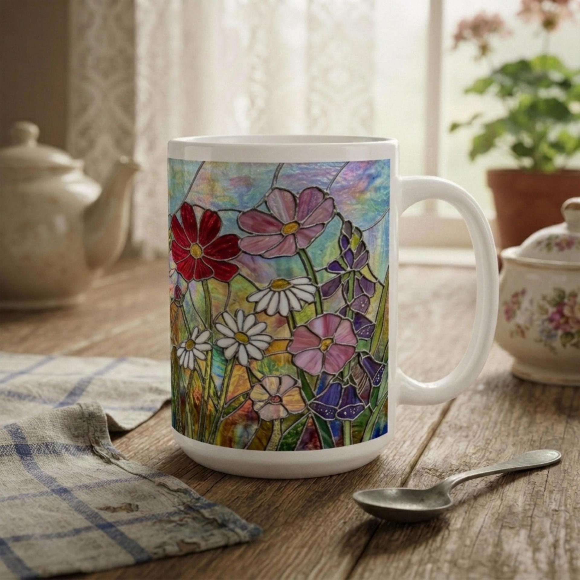 Floral Cups -  Large and Small Ceramic Mugs