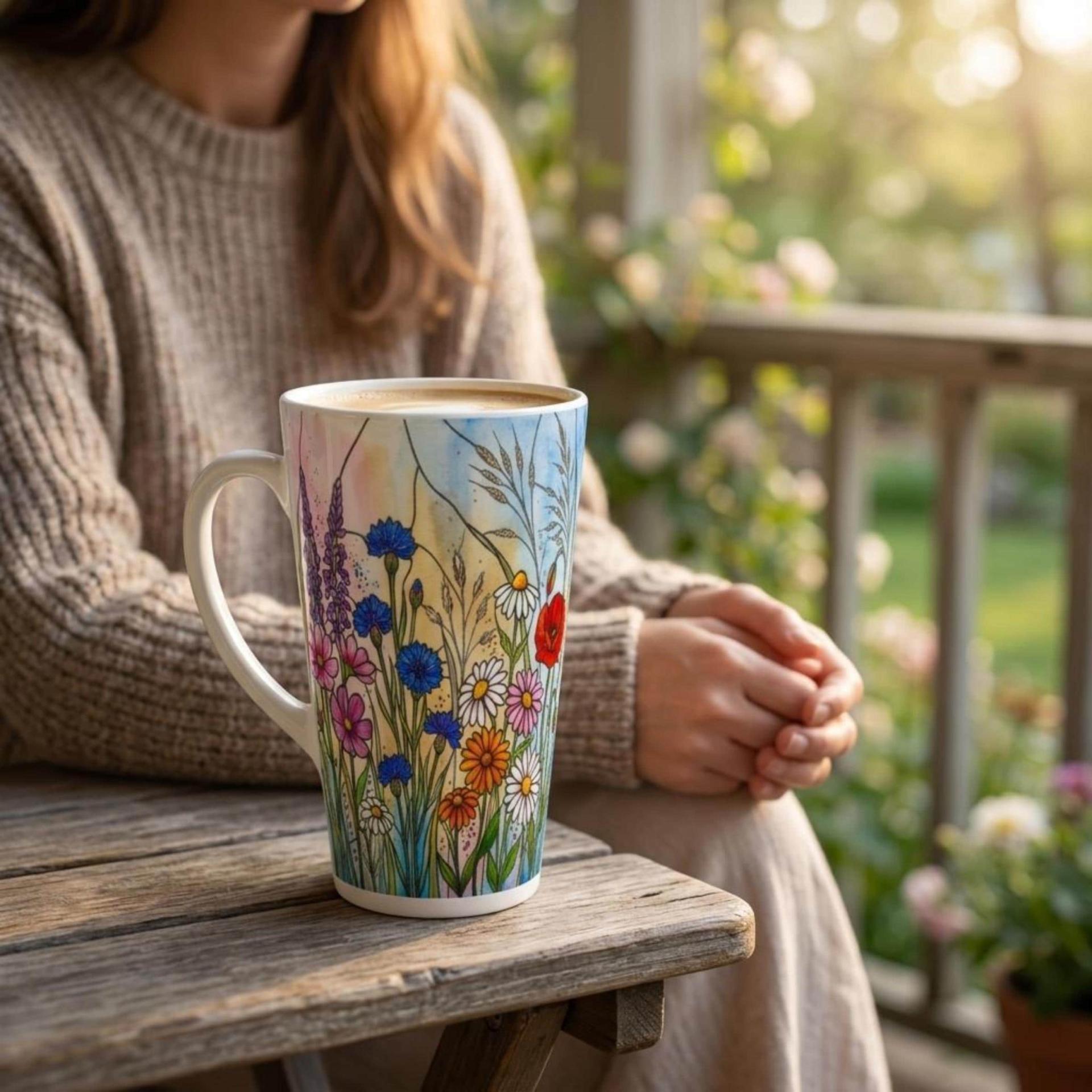 Latte 17oz Ceramic Mug - Coffee or Tea Cup, Extra Tall