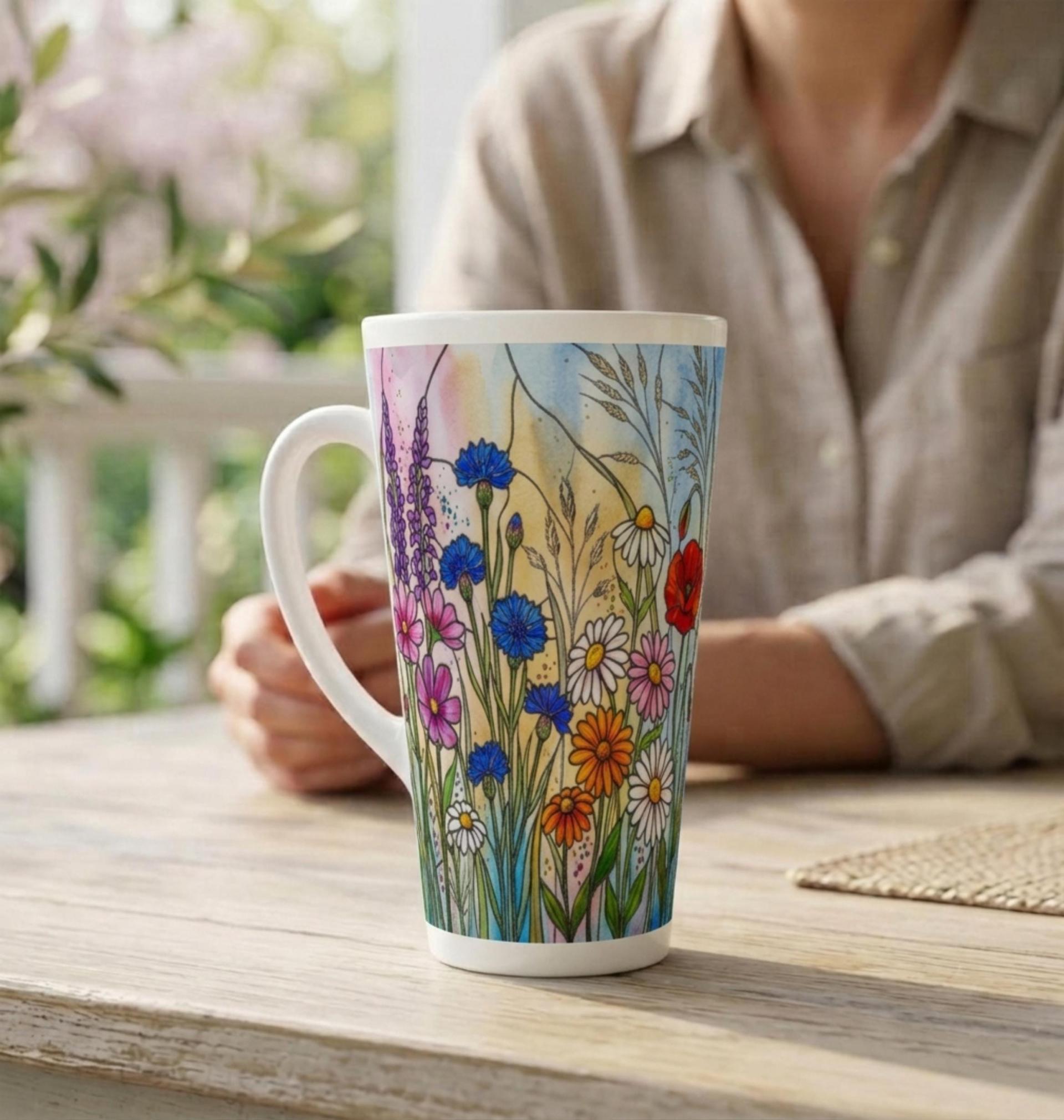 Latte 17oz Ceramic Mug - Coffee or Tea Cup, Extra Tall