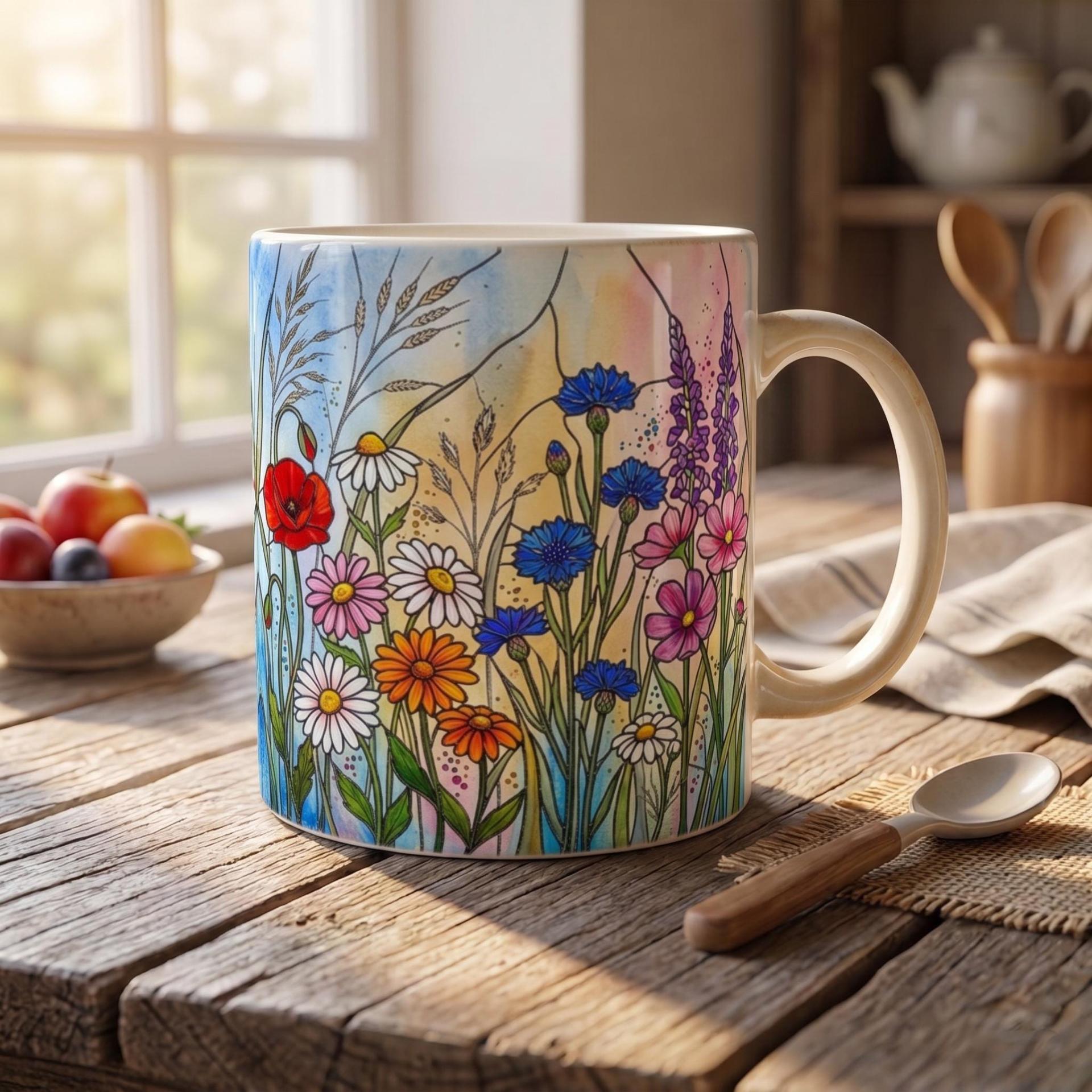 Floral Cups -  Large and Small Ceramic Mugs
