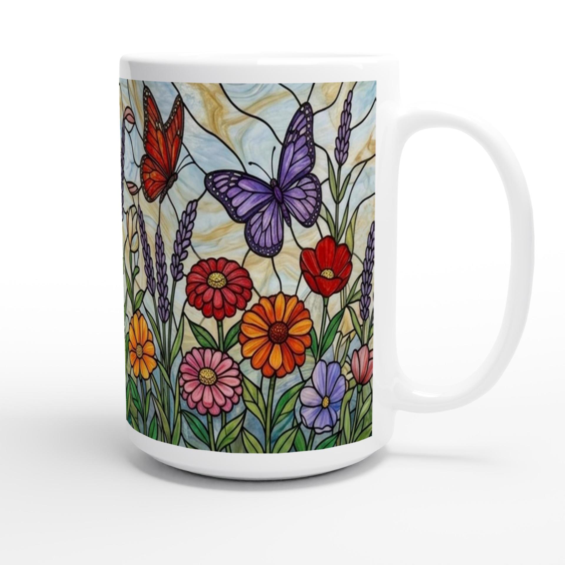 Butterfly Cups Set -  Large and Small Ceramic Mugs