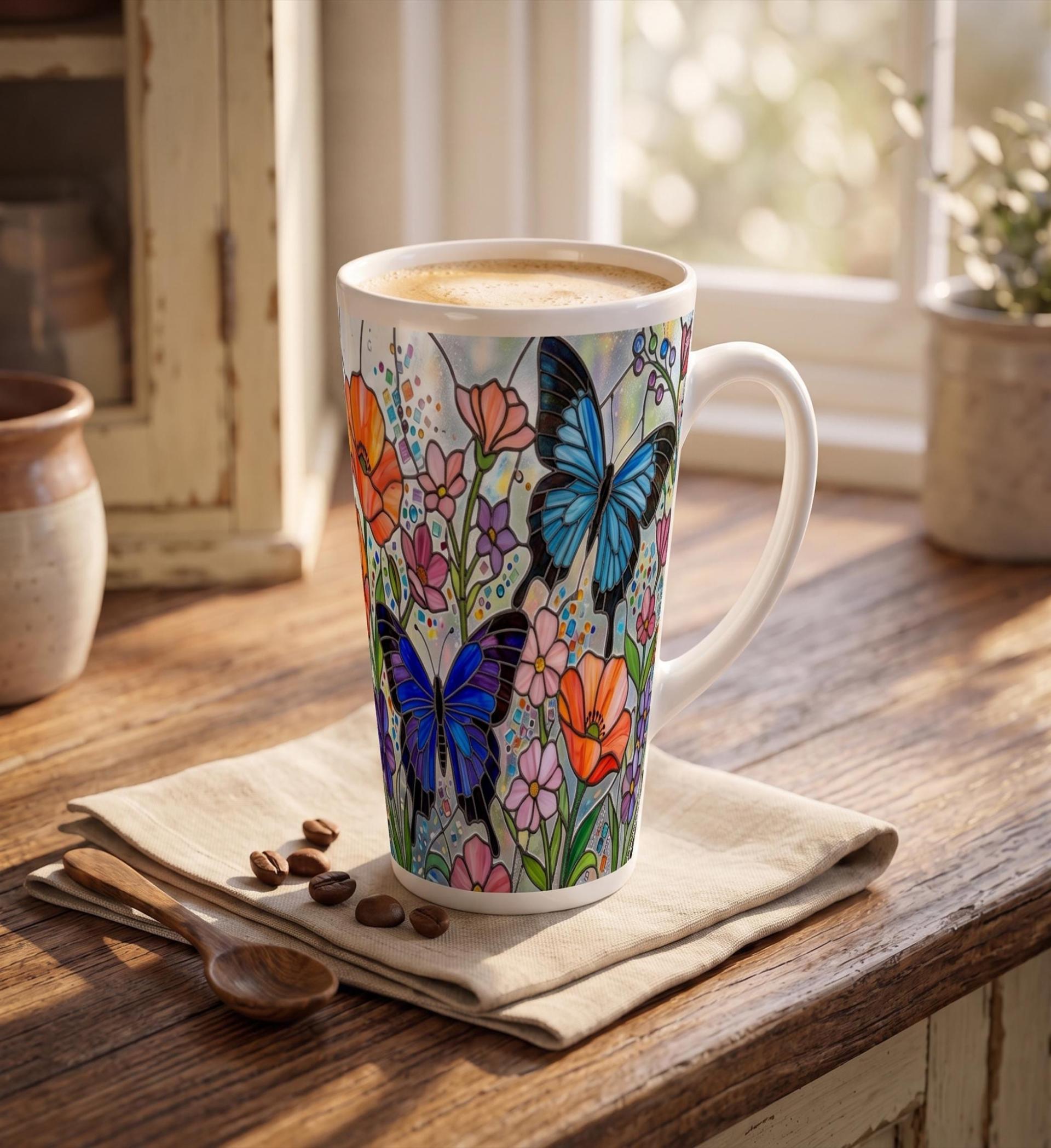 Latte 17oz Ceramic Mug - Coffee or Tea Cup, Extra Tall