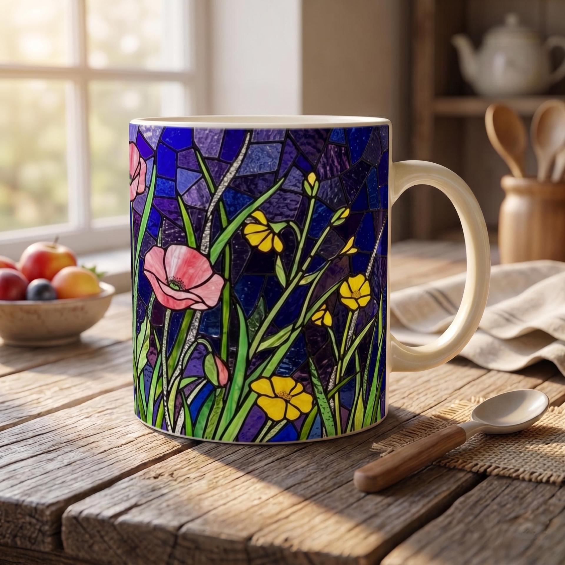 Floral Cups -  Large and Small Ceramic Mugs