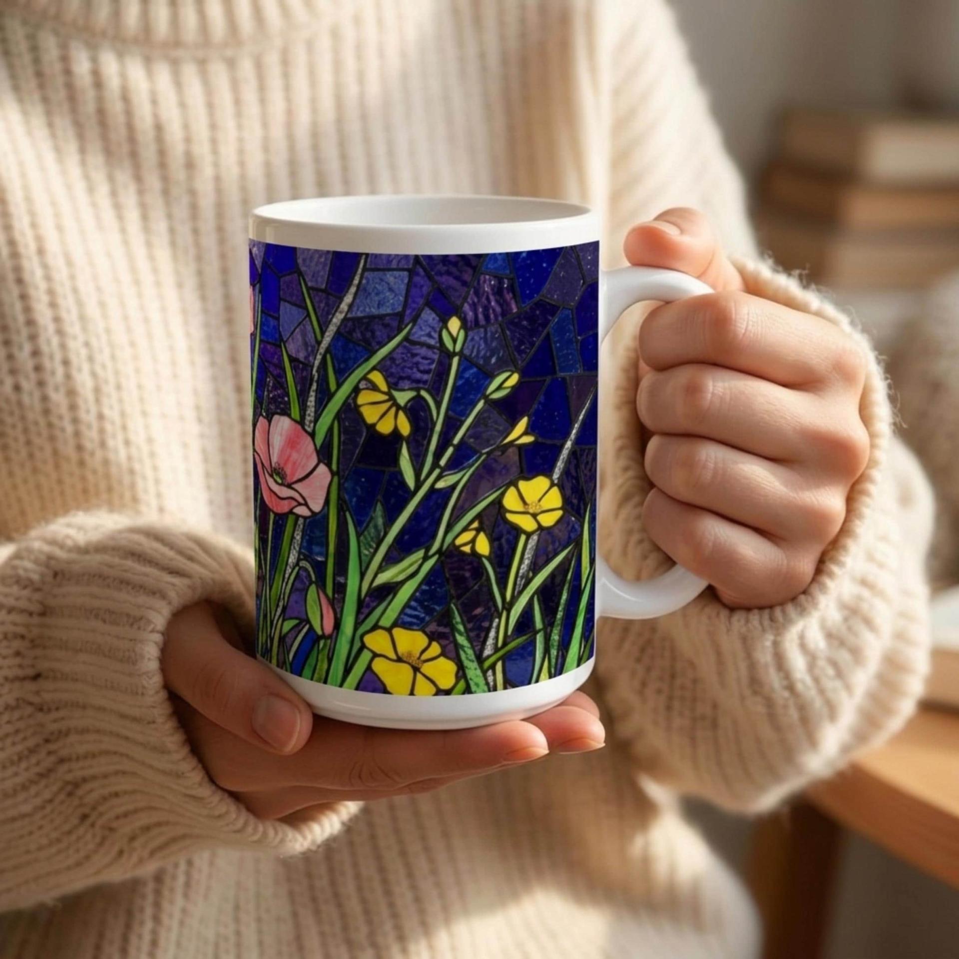 Floral Cups -  Large and Small Ceramic Mugs