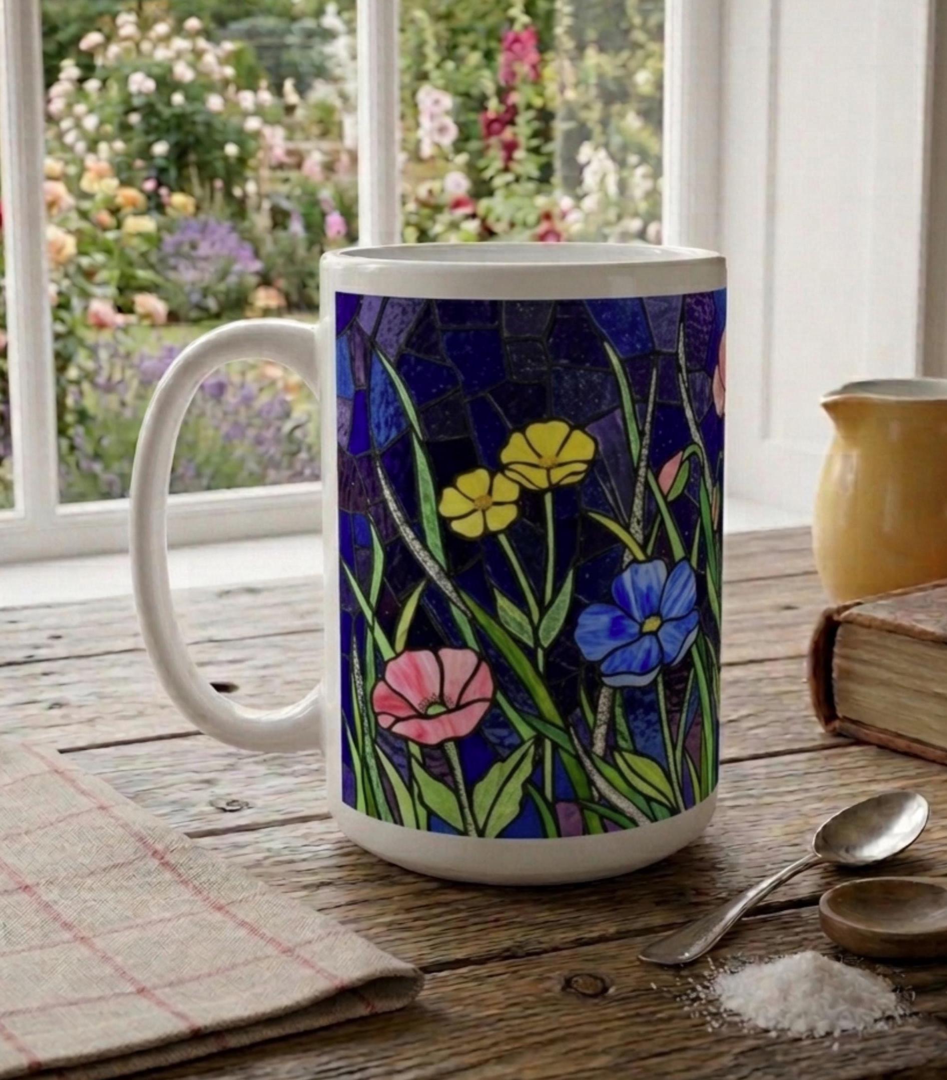 Floral Cups -  Large and Small Ceramic Mugs