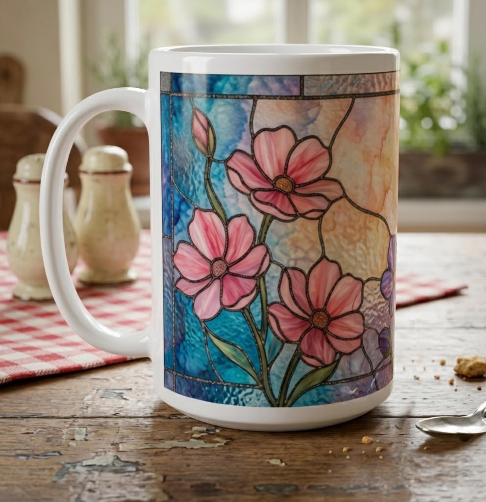 Floral Cups -  Large and Small Ceramic Mugs