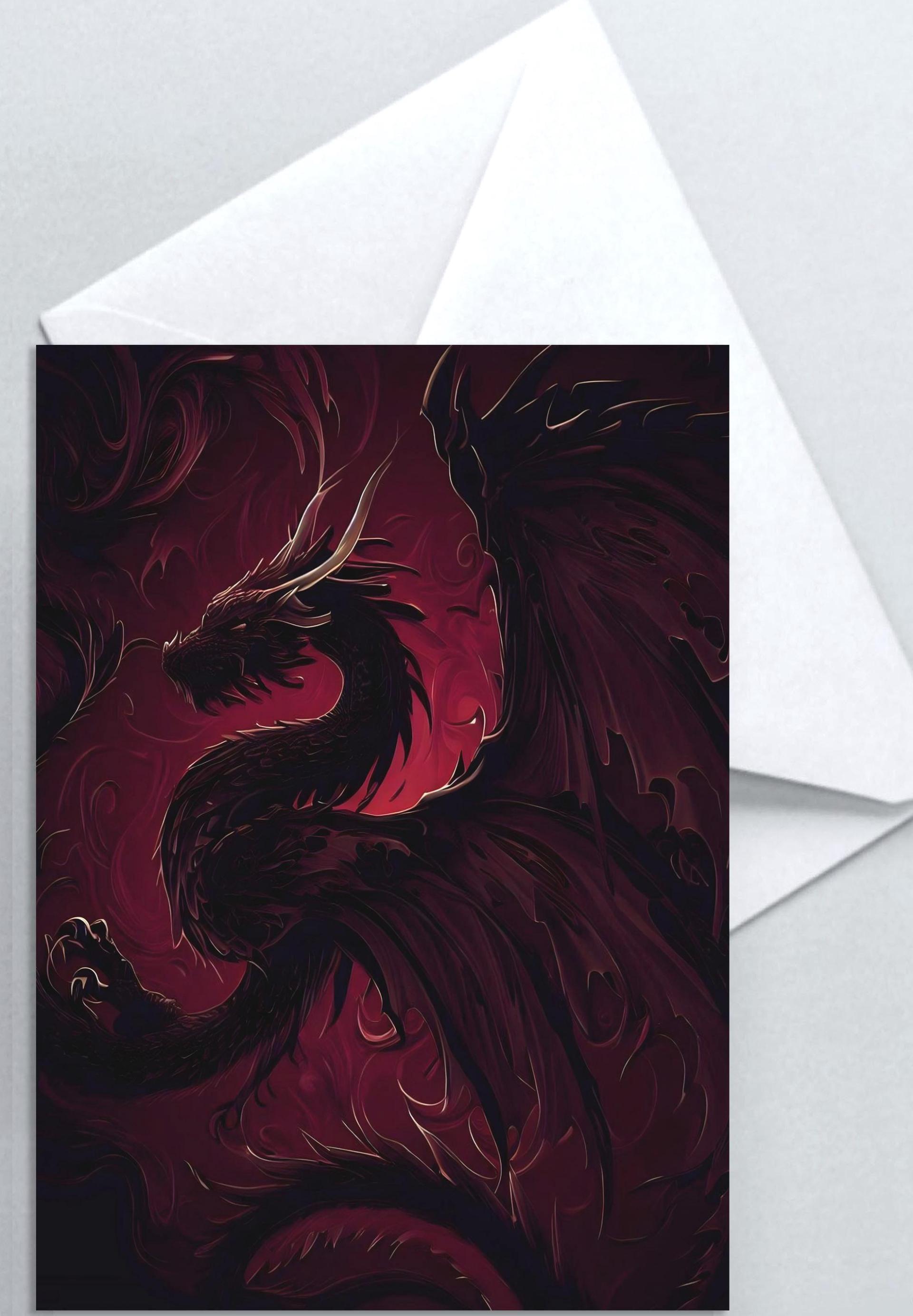 Dragon - Greeting Cards, Birthday Card, Large Notecards
