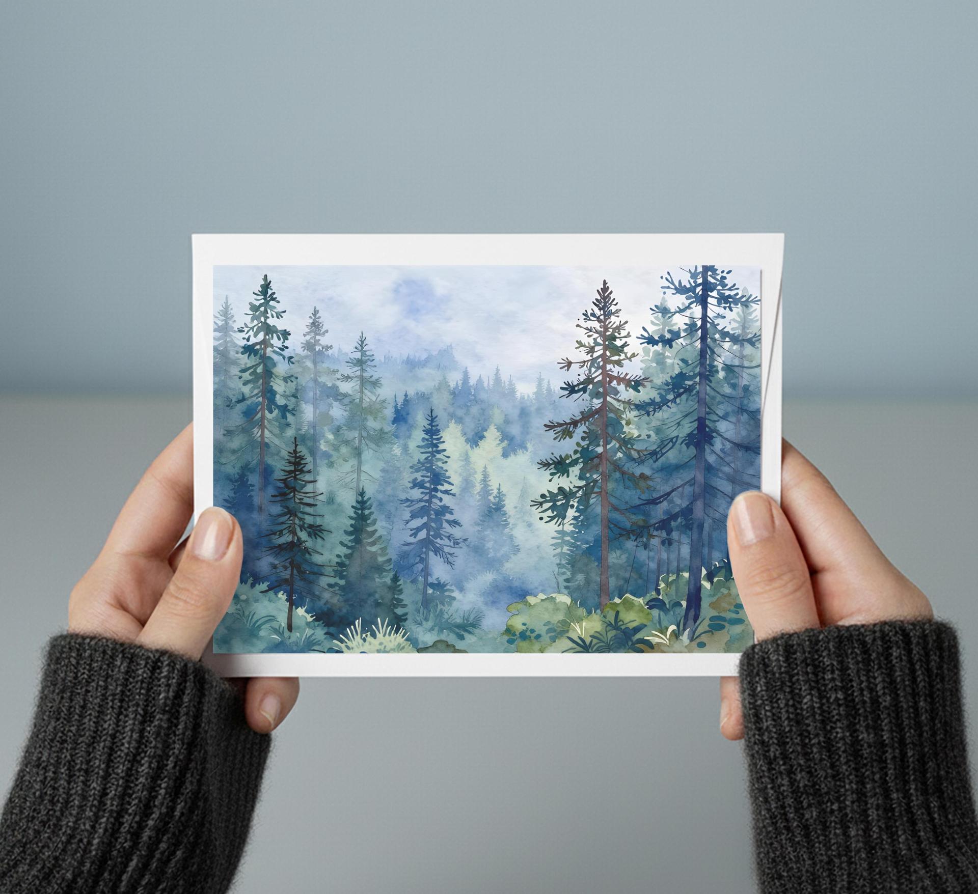 Forest Greeting Cards, Botanical Art, Blank Gift Cards