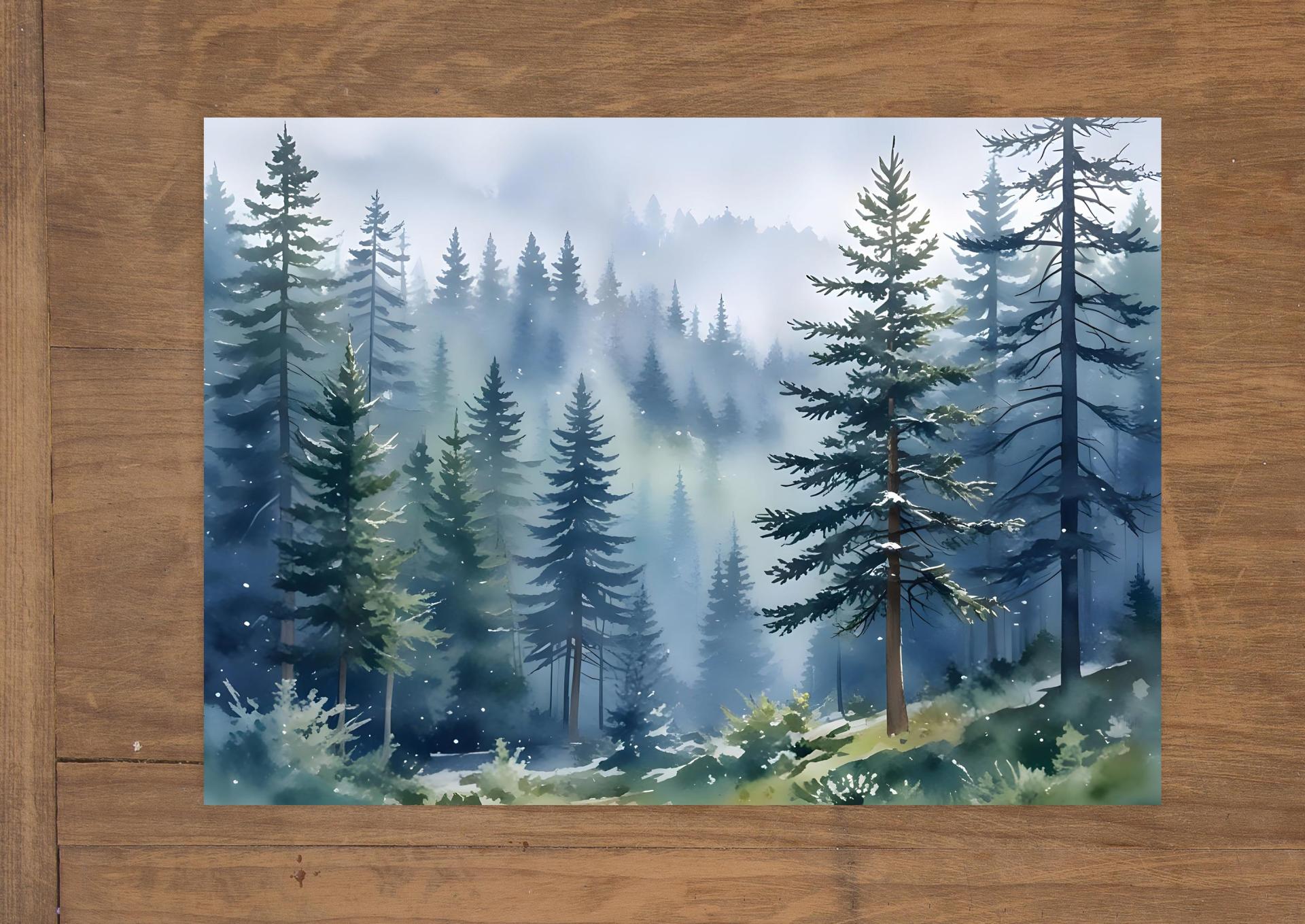 Forest Greeting Cards, Botanical Art, Blank Gift Cards