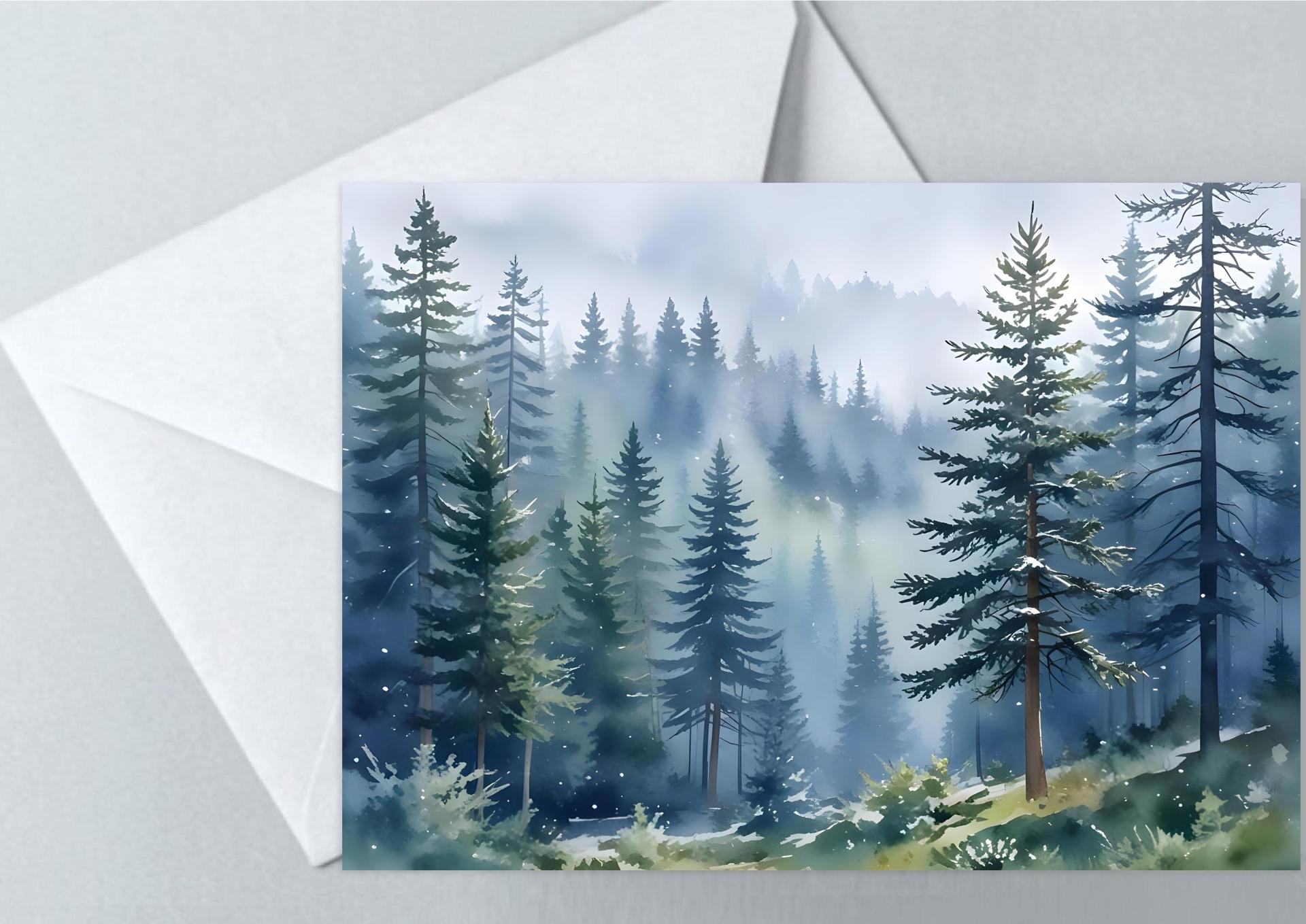 Forest Greeting Cards, Botanical Art, Blank Gift Cards