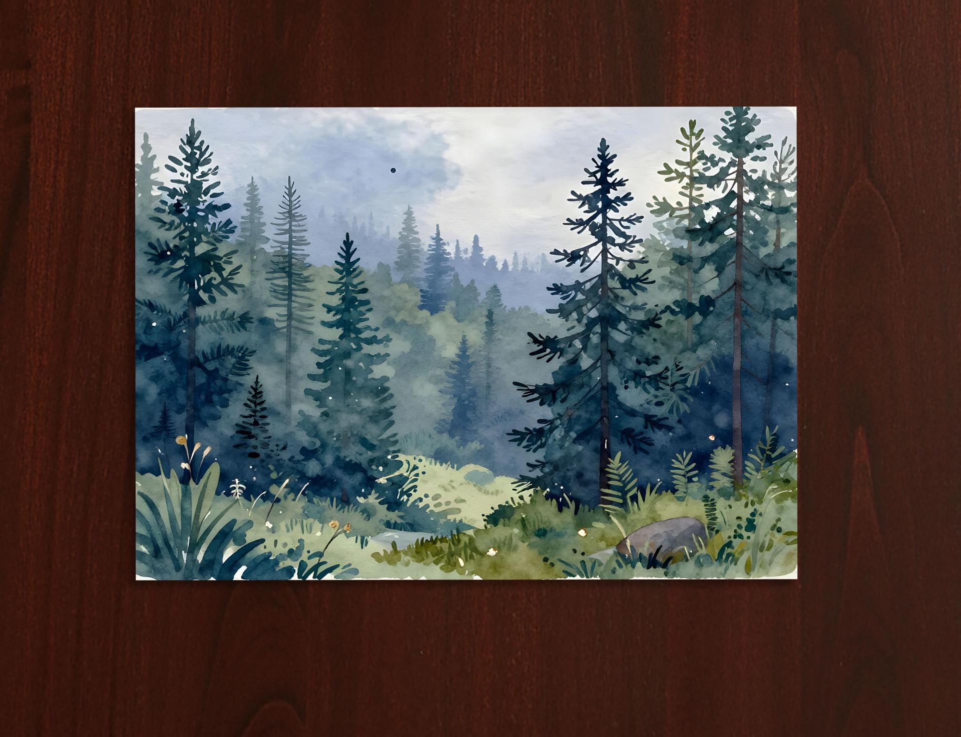Forest Greeting Cards, Botanical Art, Blank Gift Cards