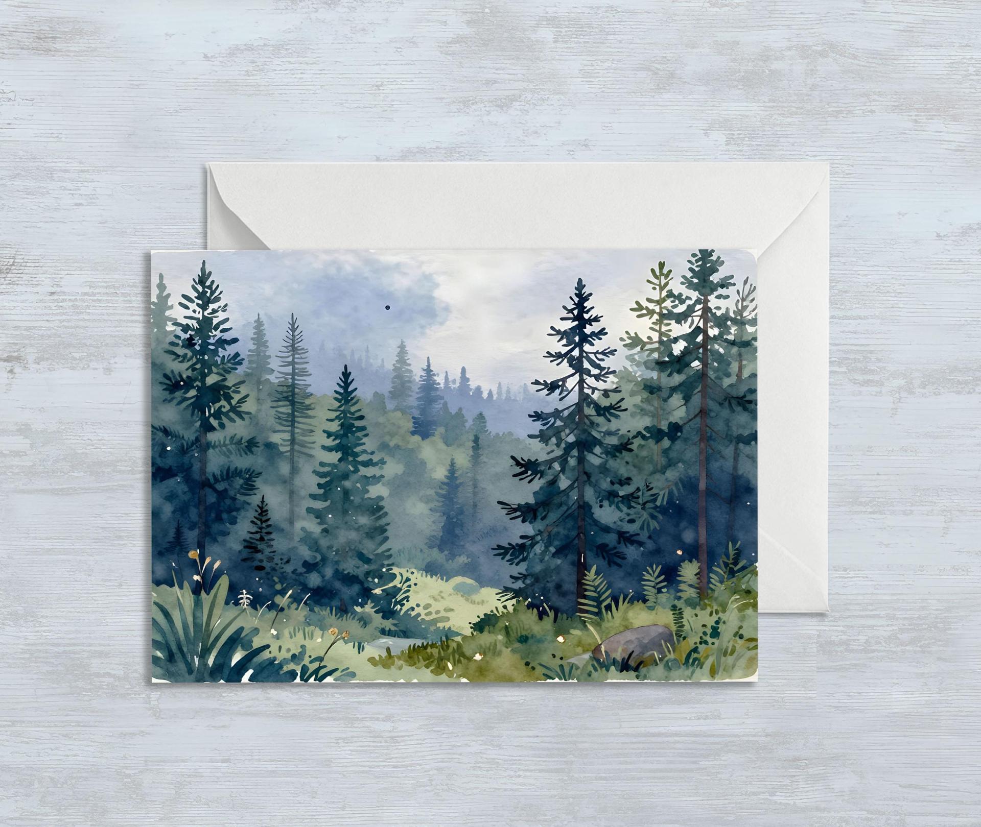 Forest Greeting Cards, Botanical Art, Blank Gift Cards
