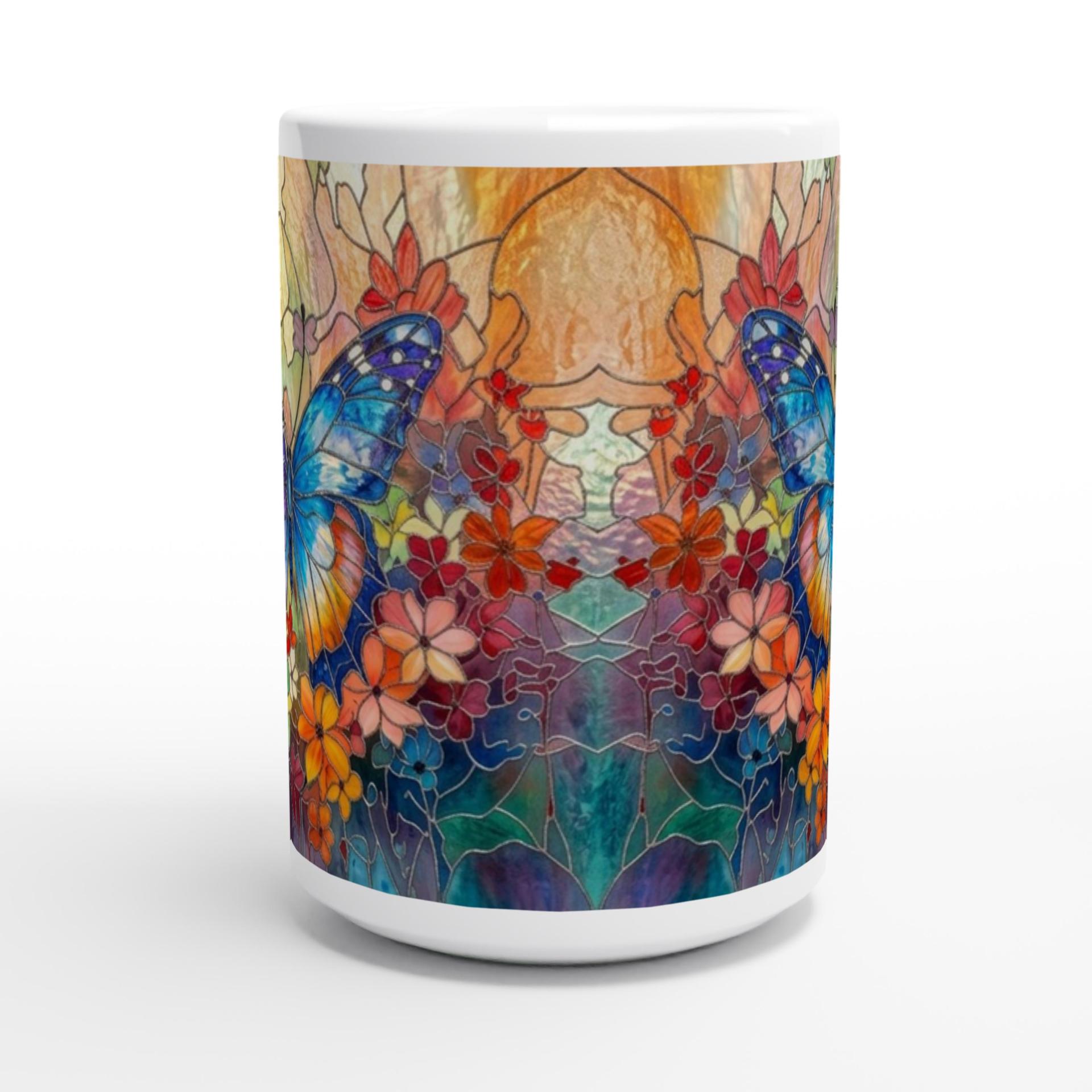 Butterfly Cups Set -  Large and Small Ceramic Mugs