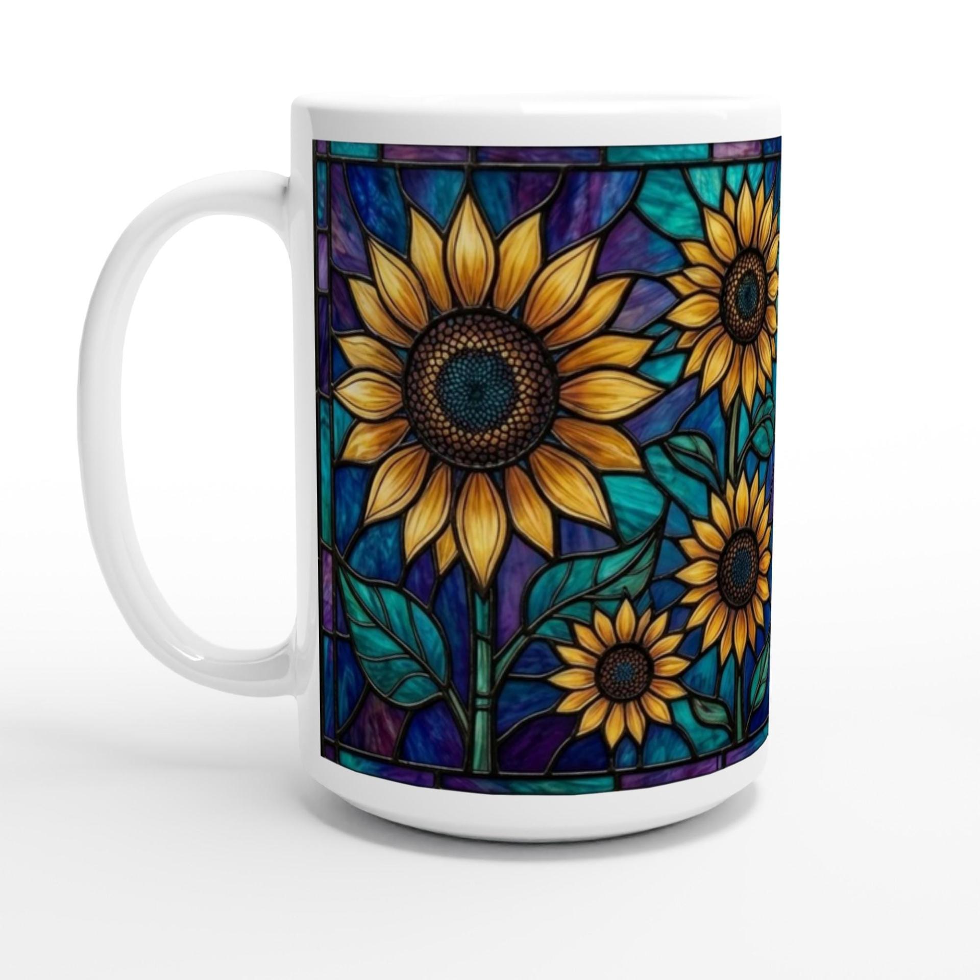 Sunflower Cups Set -  Large and Small Ceramic Mugs