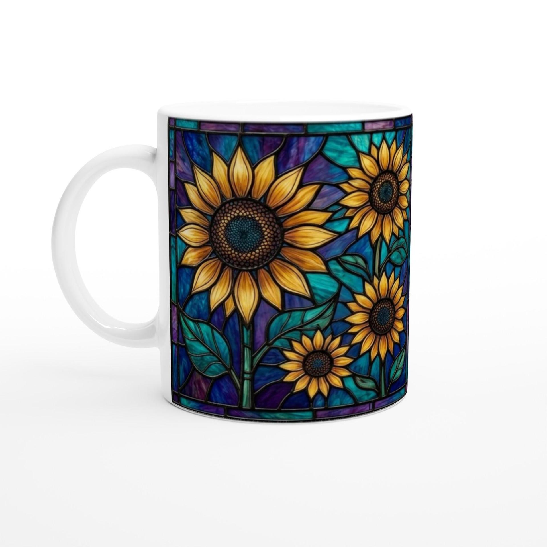 Sunflower Cups Set -  Large and Small Ceramic Mugs