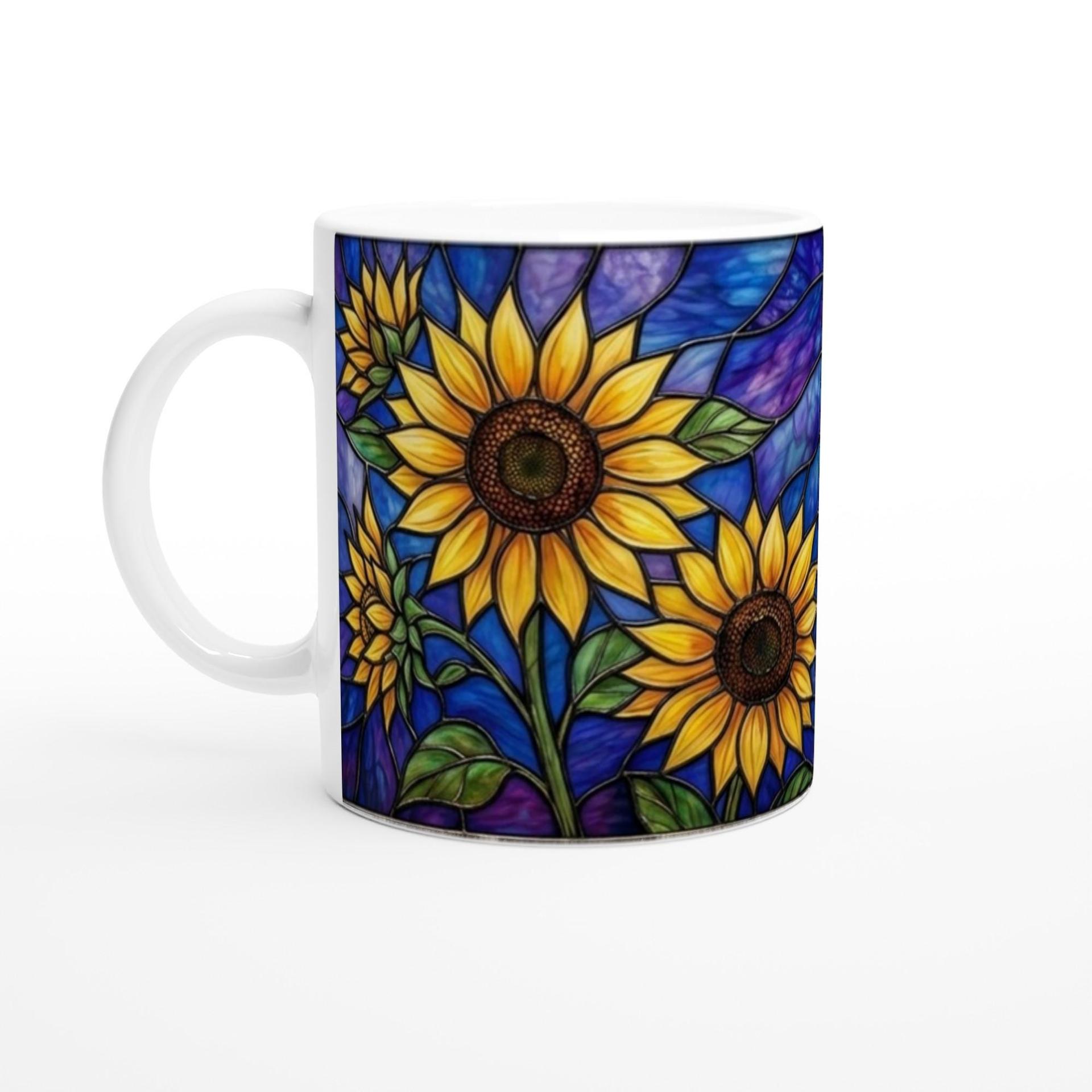 Sunflower Cups Set -  Large and Small Ceramic Mugs