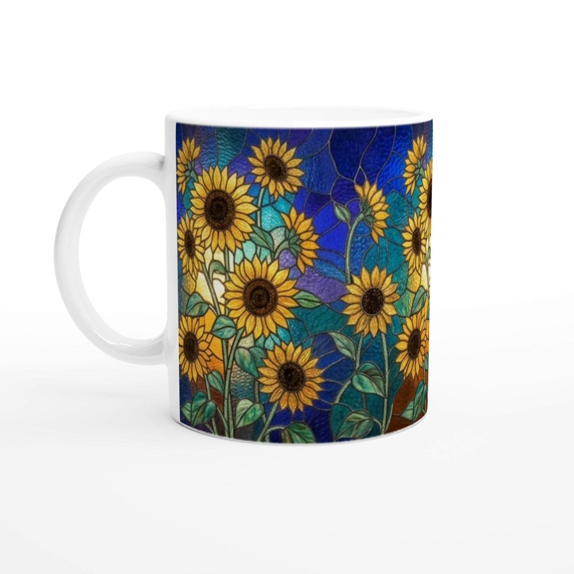 Sunflower Cups Set -  Large and Small Ceramic Mugs