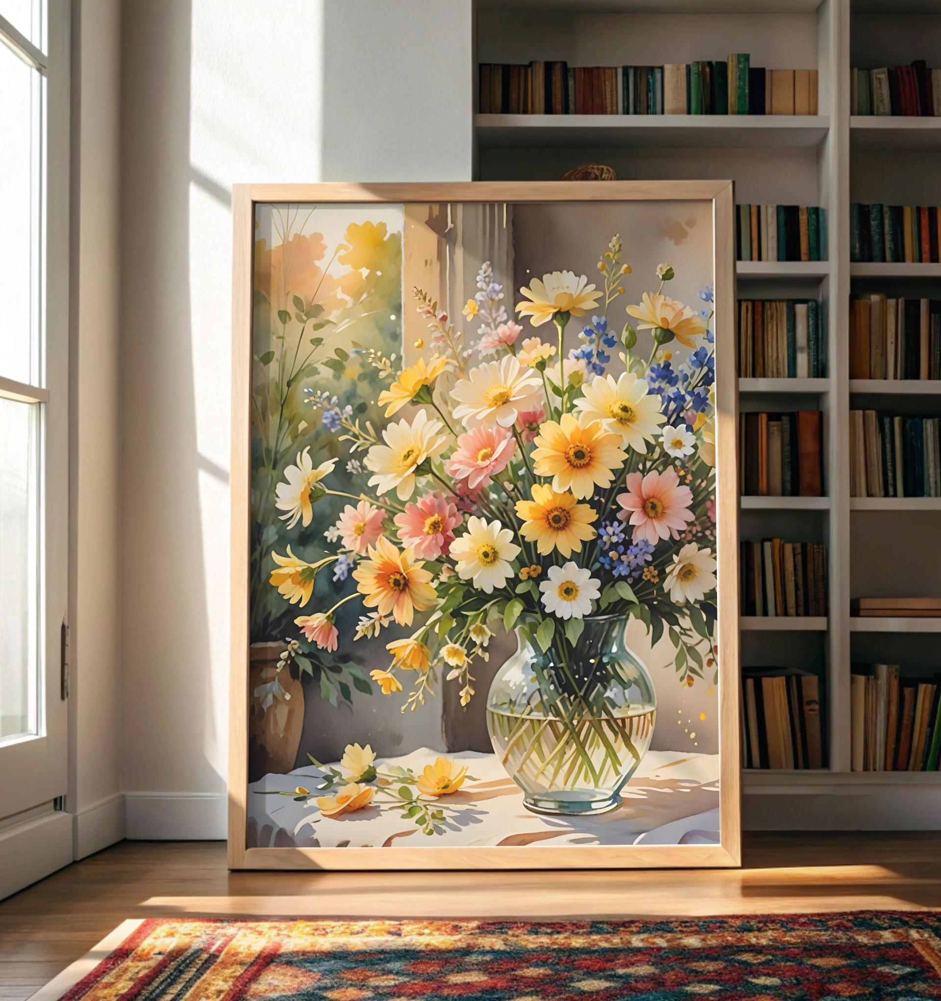 Floral Print - Framed or Unframed - Original Art - Print on Paper