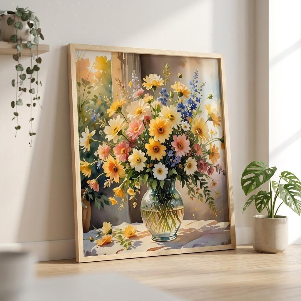 Floral Print - Framed or Unframed - Original Art - Print on Paper
